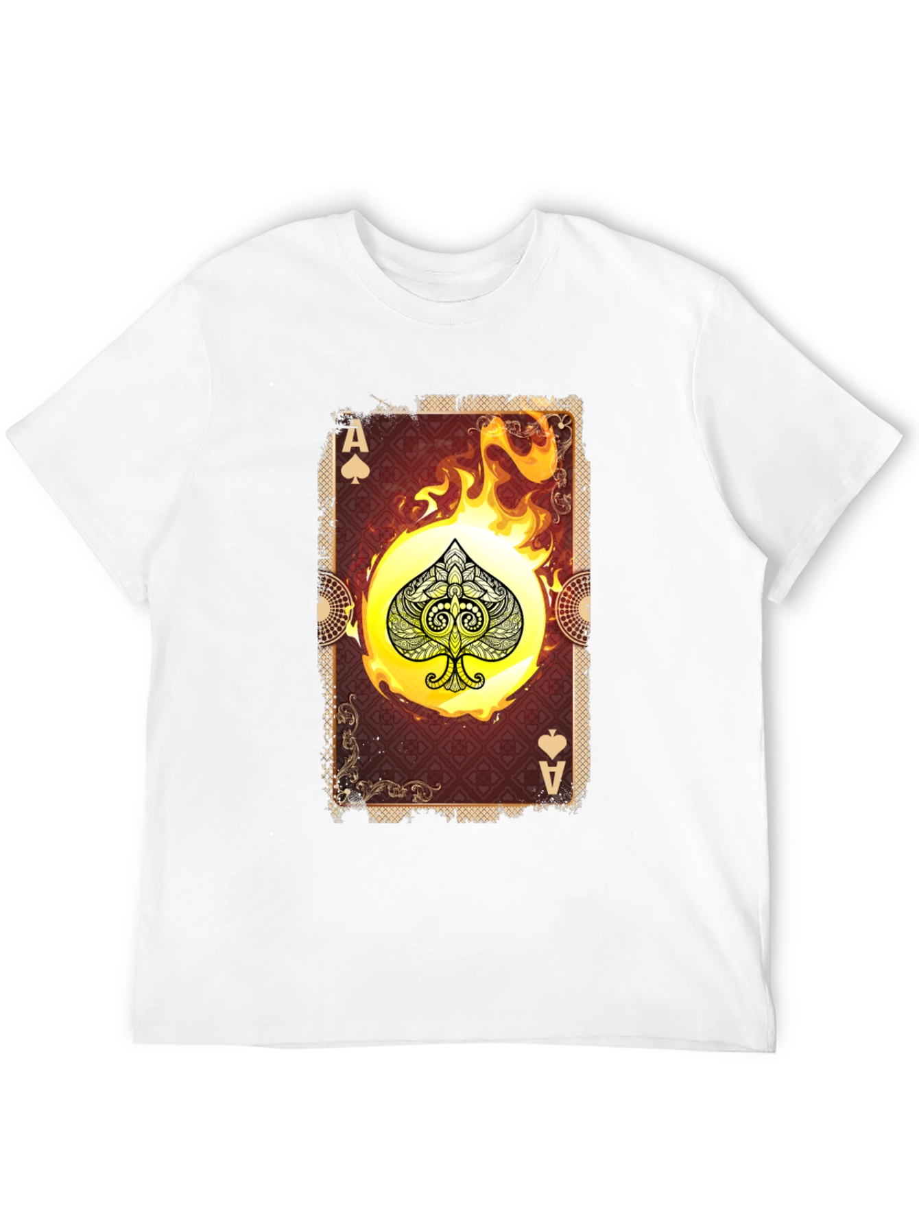 Ace of Spades Graphic T-Shirt - Burning Card Design