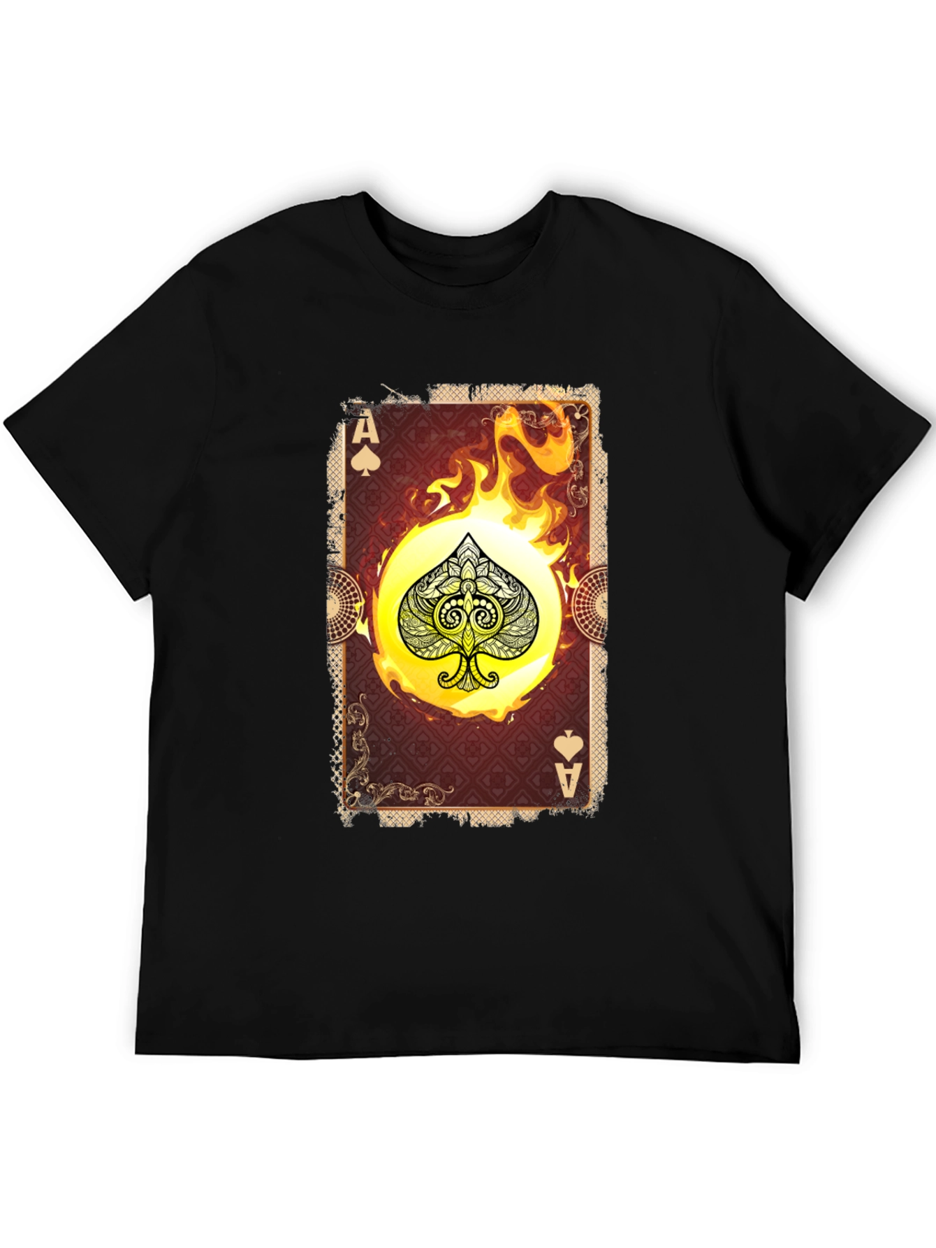 Ace of Spades Graphic T-Shirt - Burning Card Design