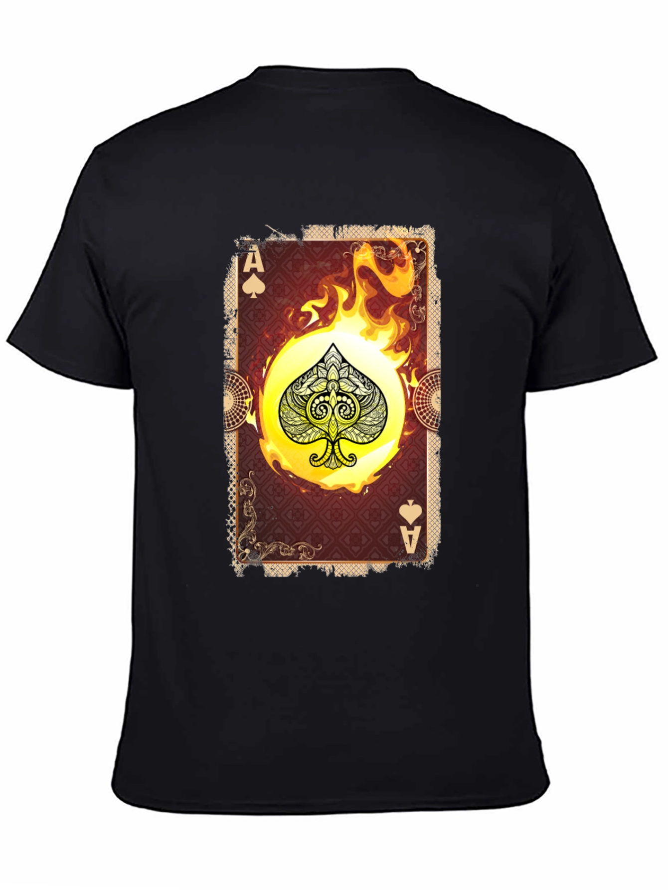 Ace of Spades Graphic T-Shirt - Burning Card Design