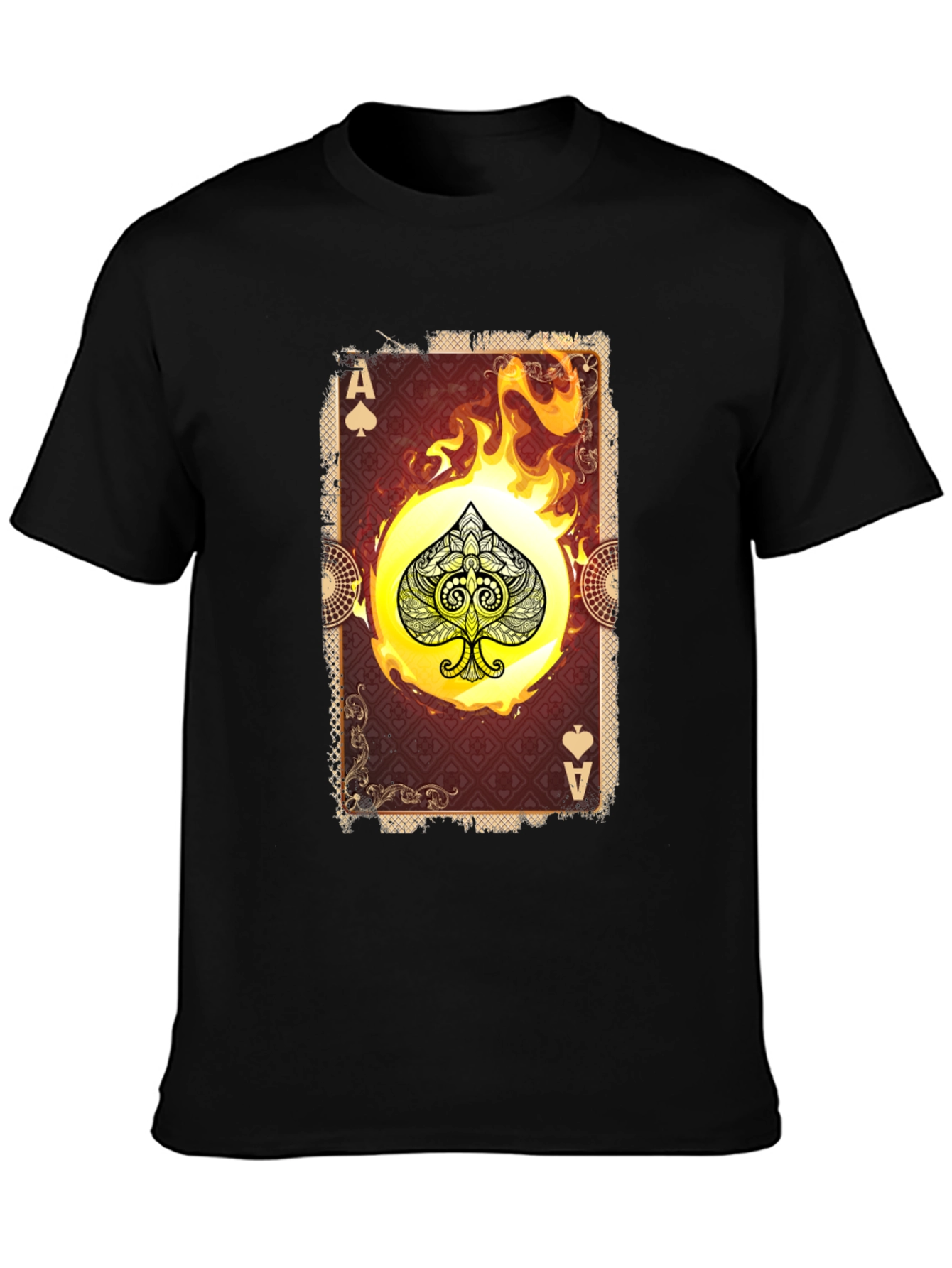 Ace of Spades Graphic T-Shirt - Burning Card Design