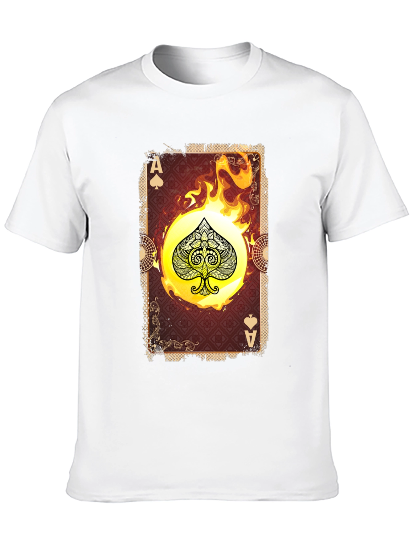 Ace of Spades Graphic T-Shirt - Burning Card Design