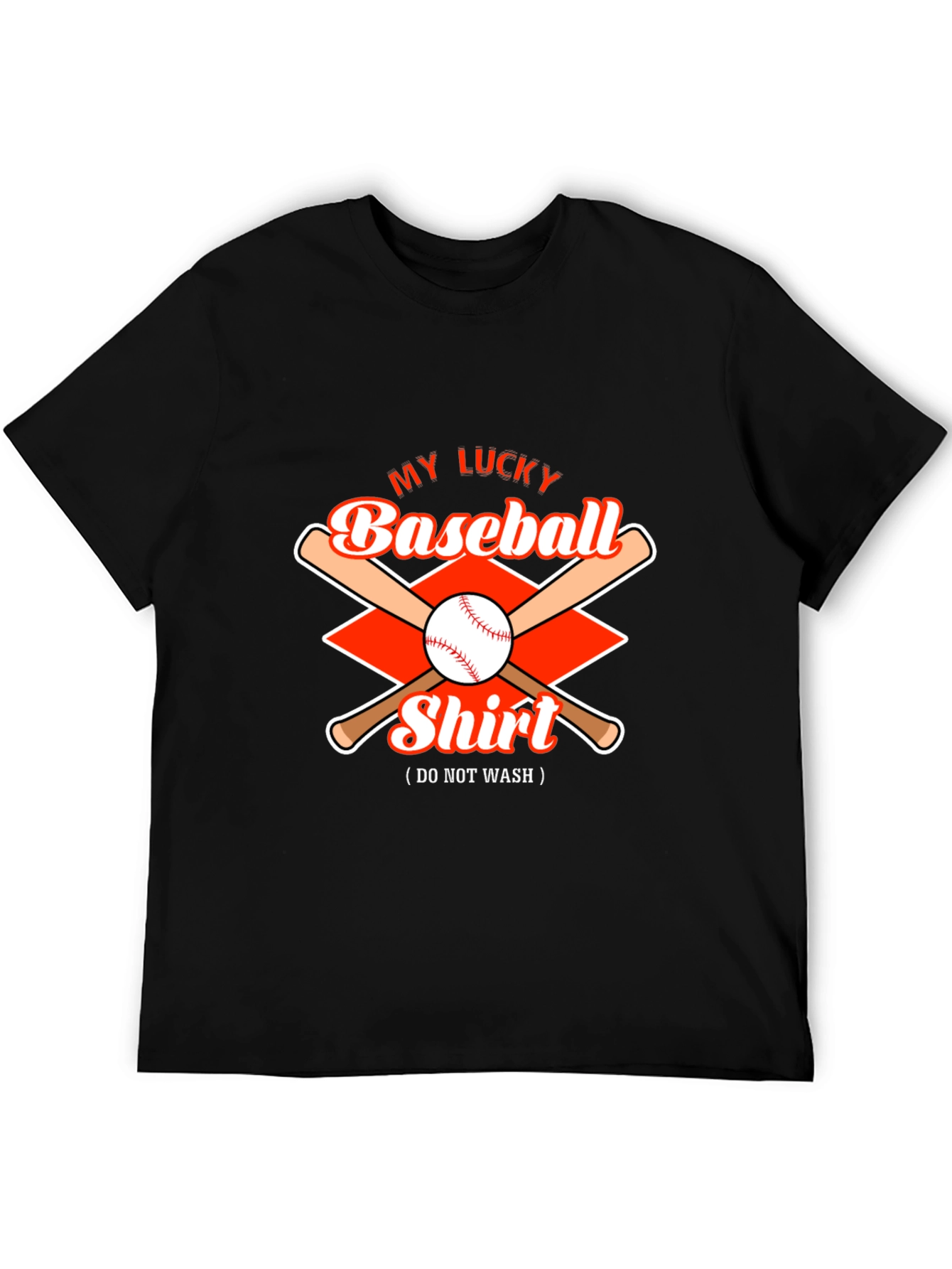 Lucky Baseball Shirt - Mens Black Graphic Tee