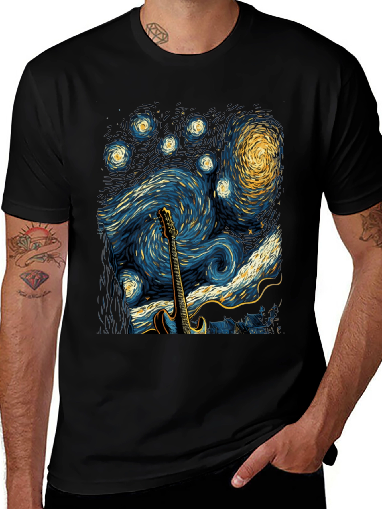 Starry Night Guitar T-Shirt