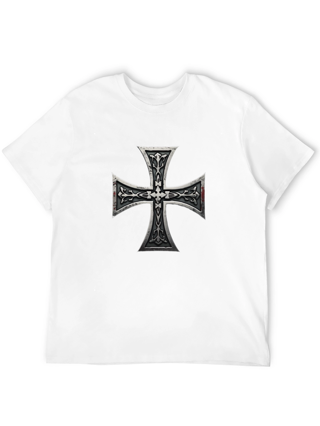 Iron Cross Graphic Print Black T-Shirt