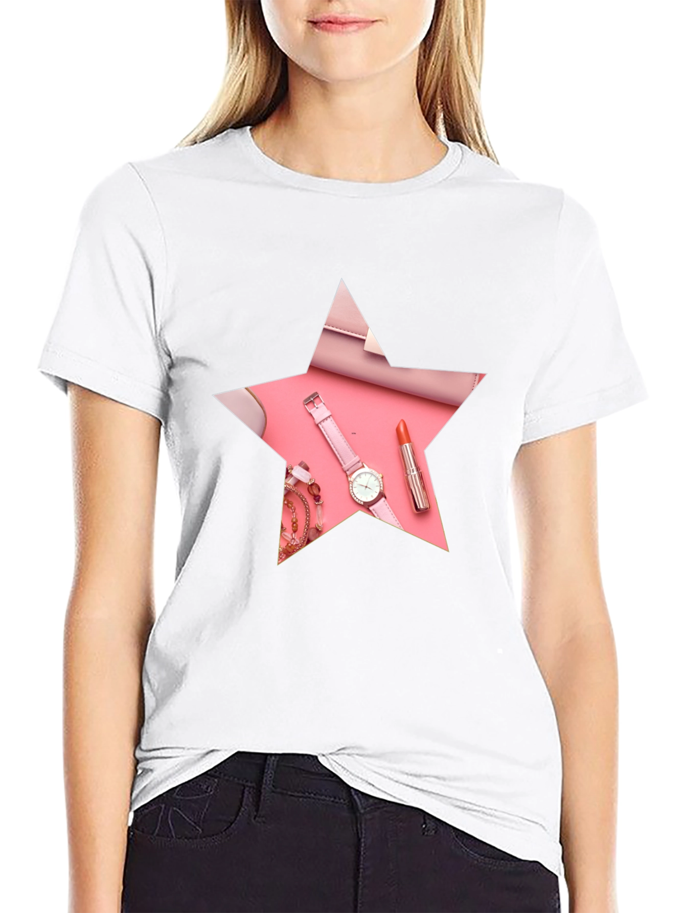 Star Design T-Shirt with Pink Accessories