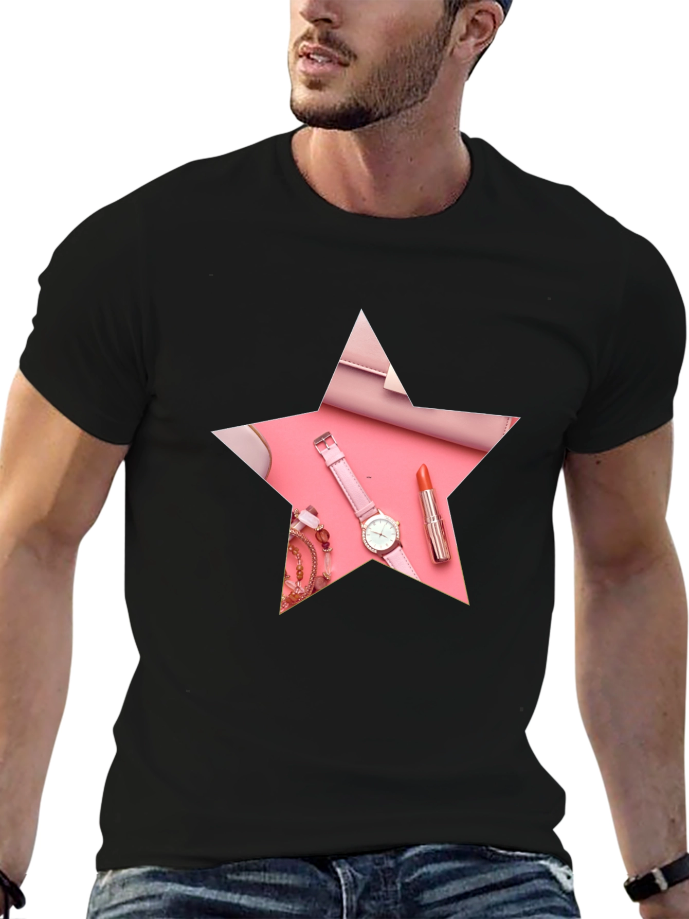Star Design T-Shirt with Pink Accessories