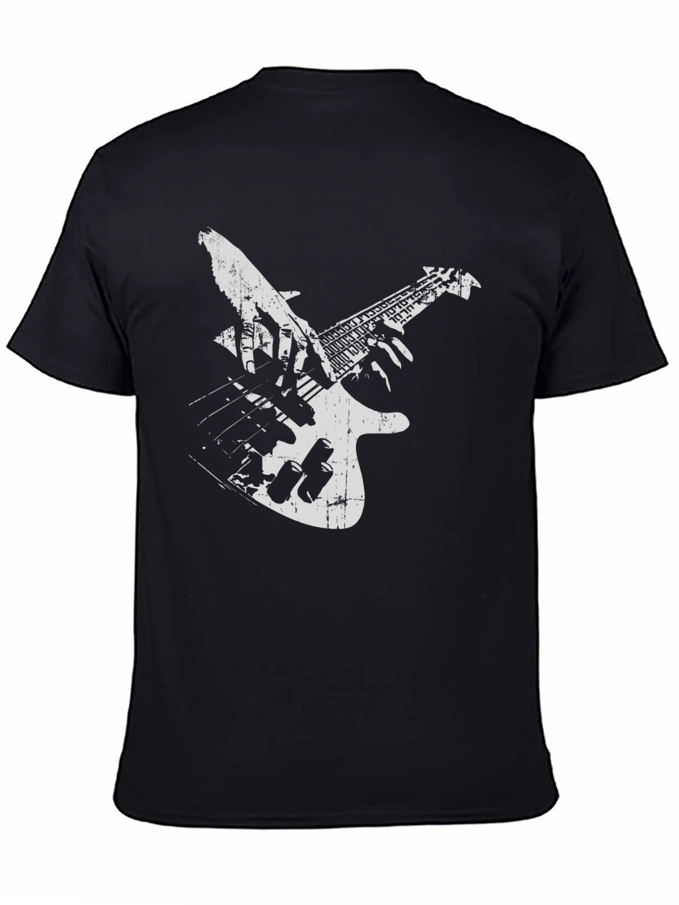 Guitar Player Graphic Tee - Black Cotton T-Shirt