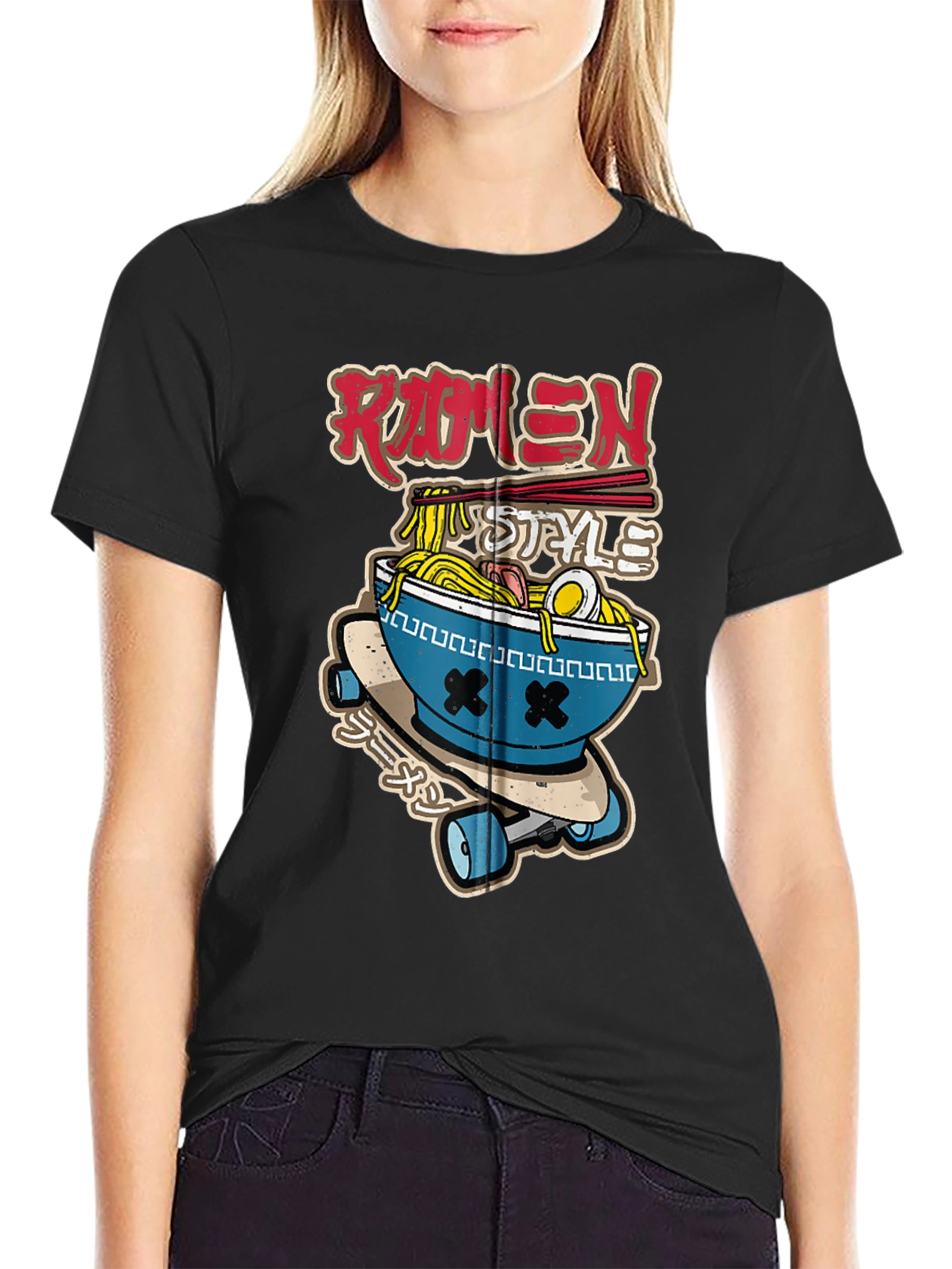 Ramen Skate T-Shirt - Edgy Japanese Style