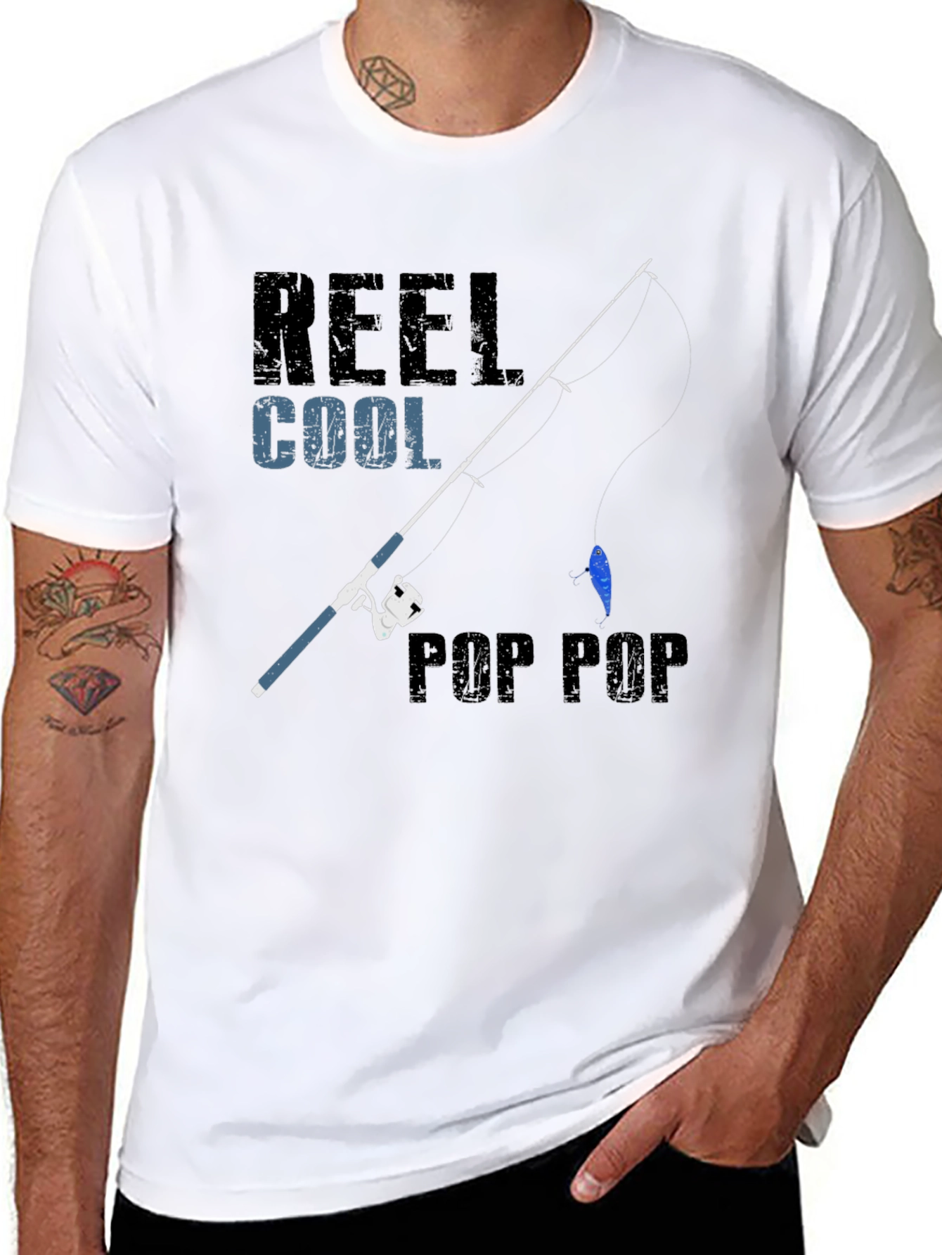 Reel Cool Pop Pop Fishing T-Shirt - Black