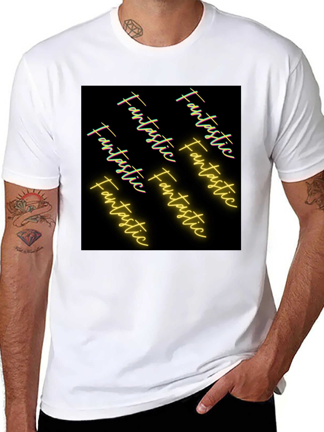 Fantastic Graphic Tee - Black Cotton Casual