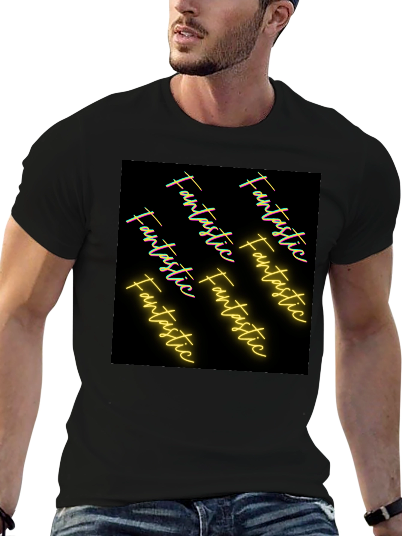 Fantastic Graphic Tee - Black Cotton Casual