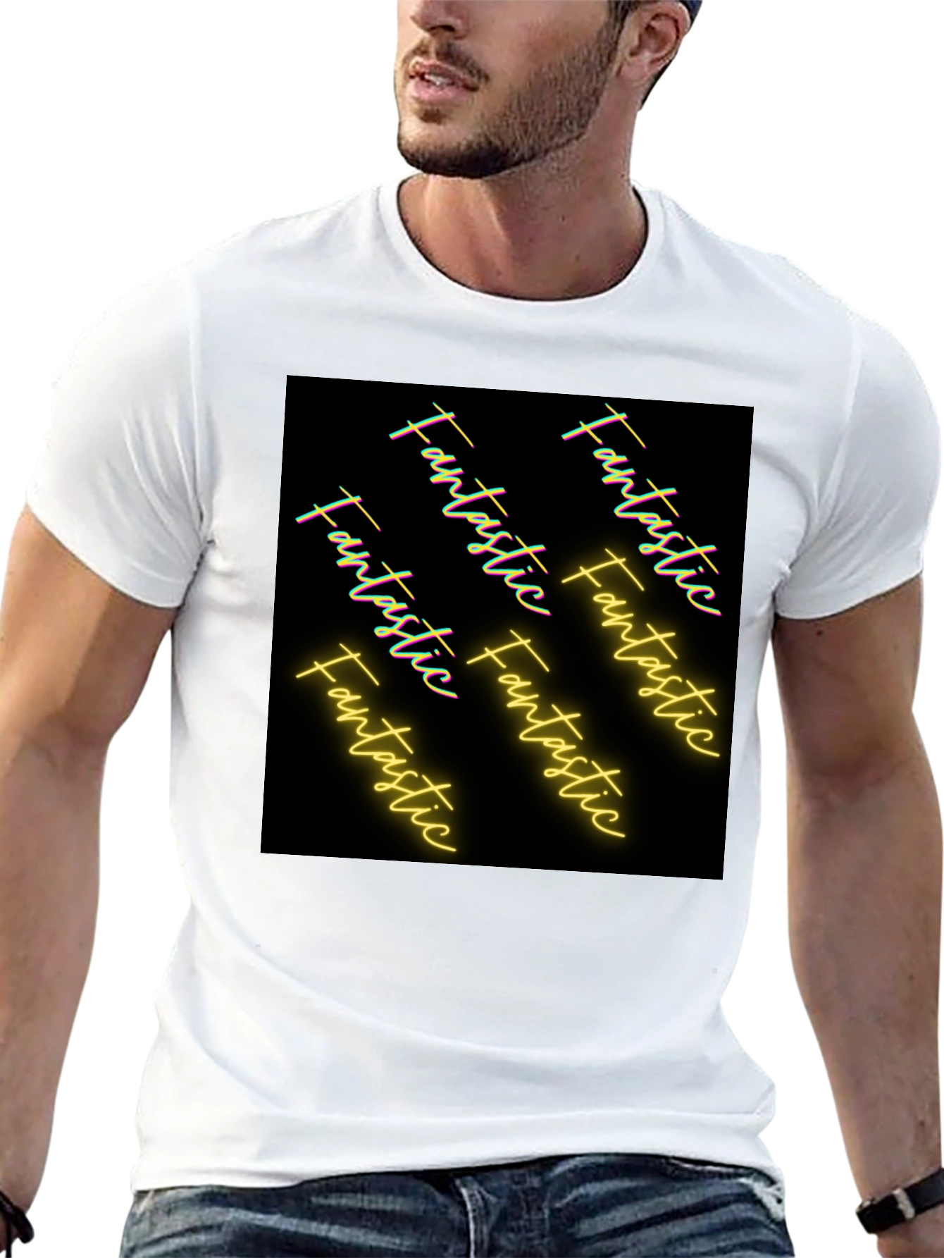 Fantastic Graphic Tee - Black Cotton Casual