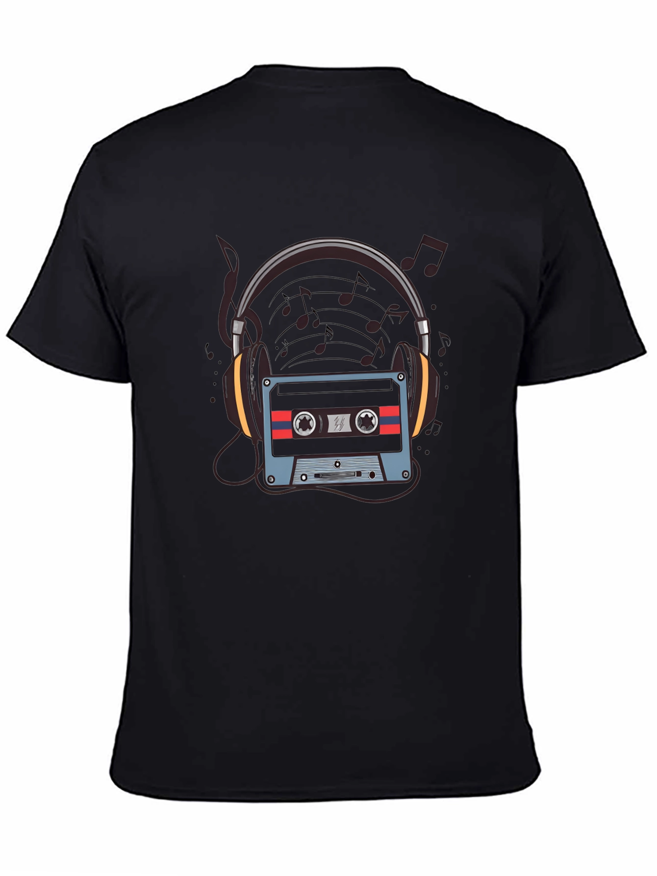 Retro Music T-Shirt - Headphones & Cassette Design