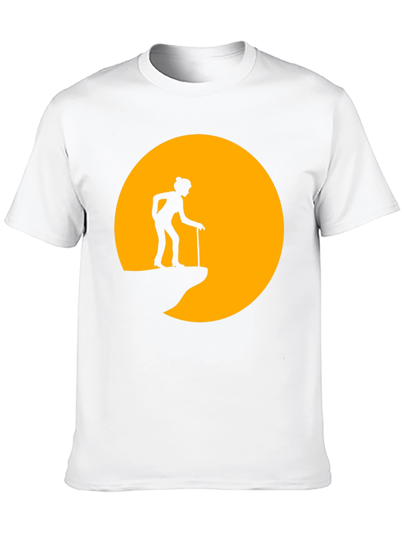 Silhouette Old Lady on a Cliff T-Shirt