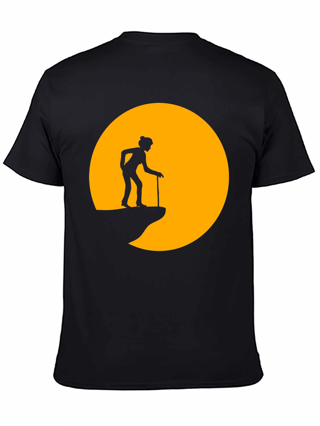 Silhouette Old Lady on a Cliff T-Shirt