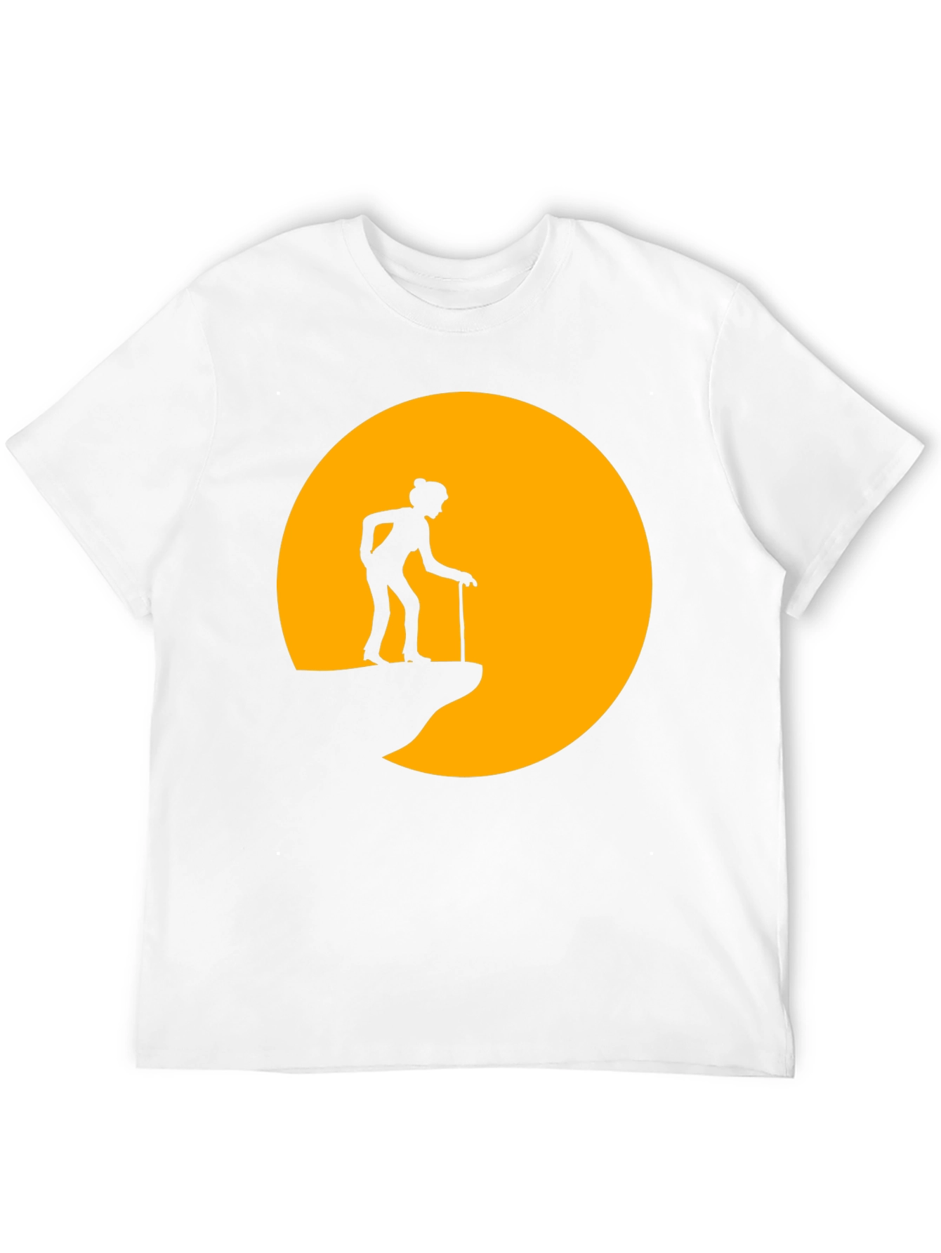 Silhouette Old Lady on a Cliff T-Shirt