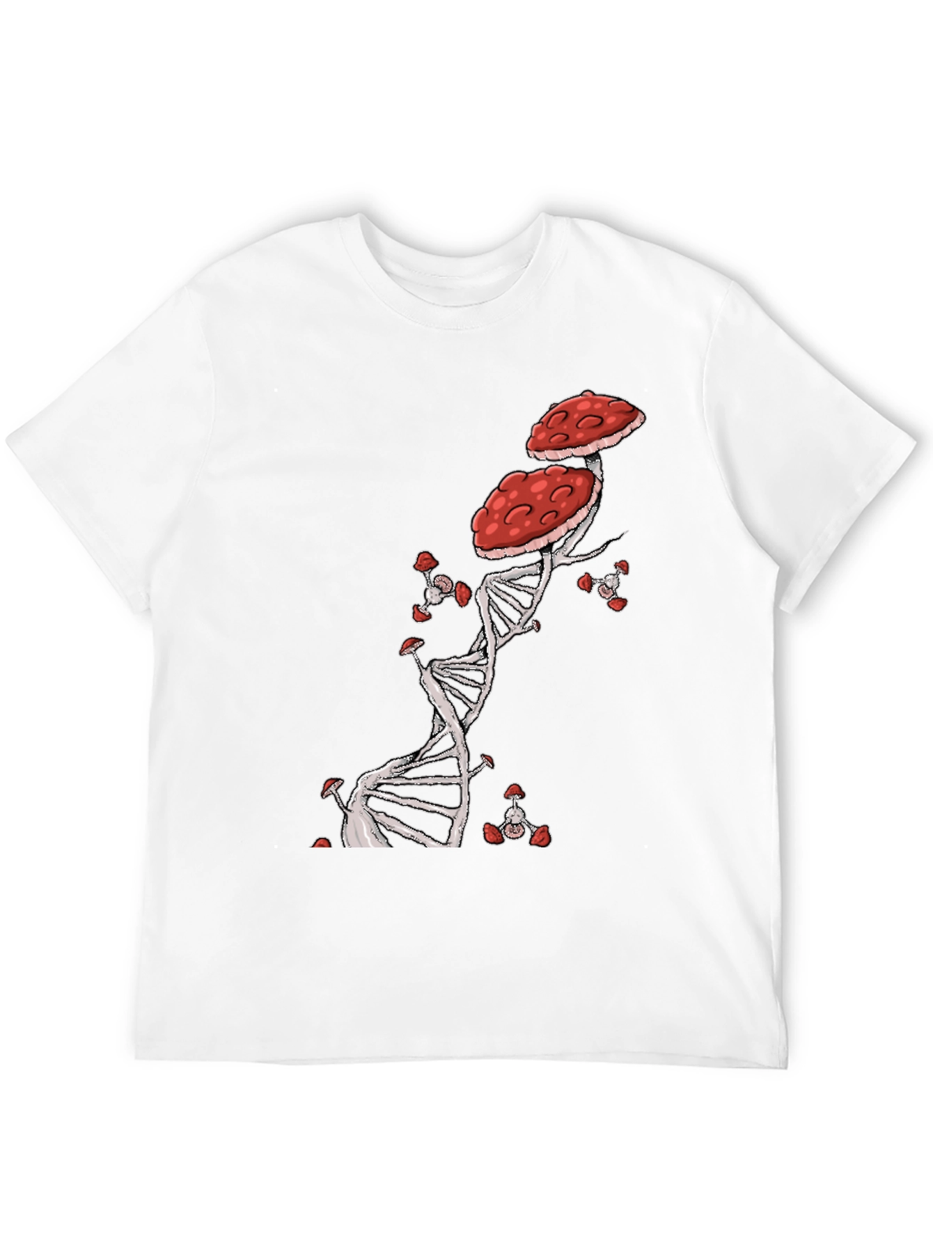 Mushroom DNA T-Shirt - Nature & Science Fusion