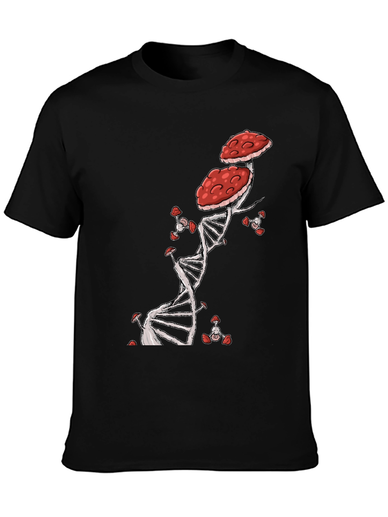 Mushroom DNA T-Shirt - Nature & Science Fusion