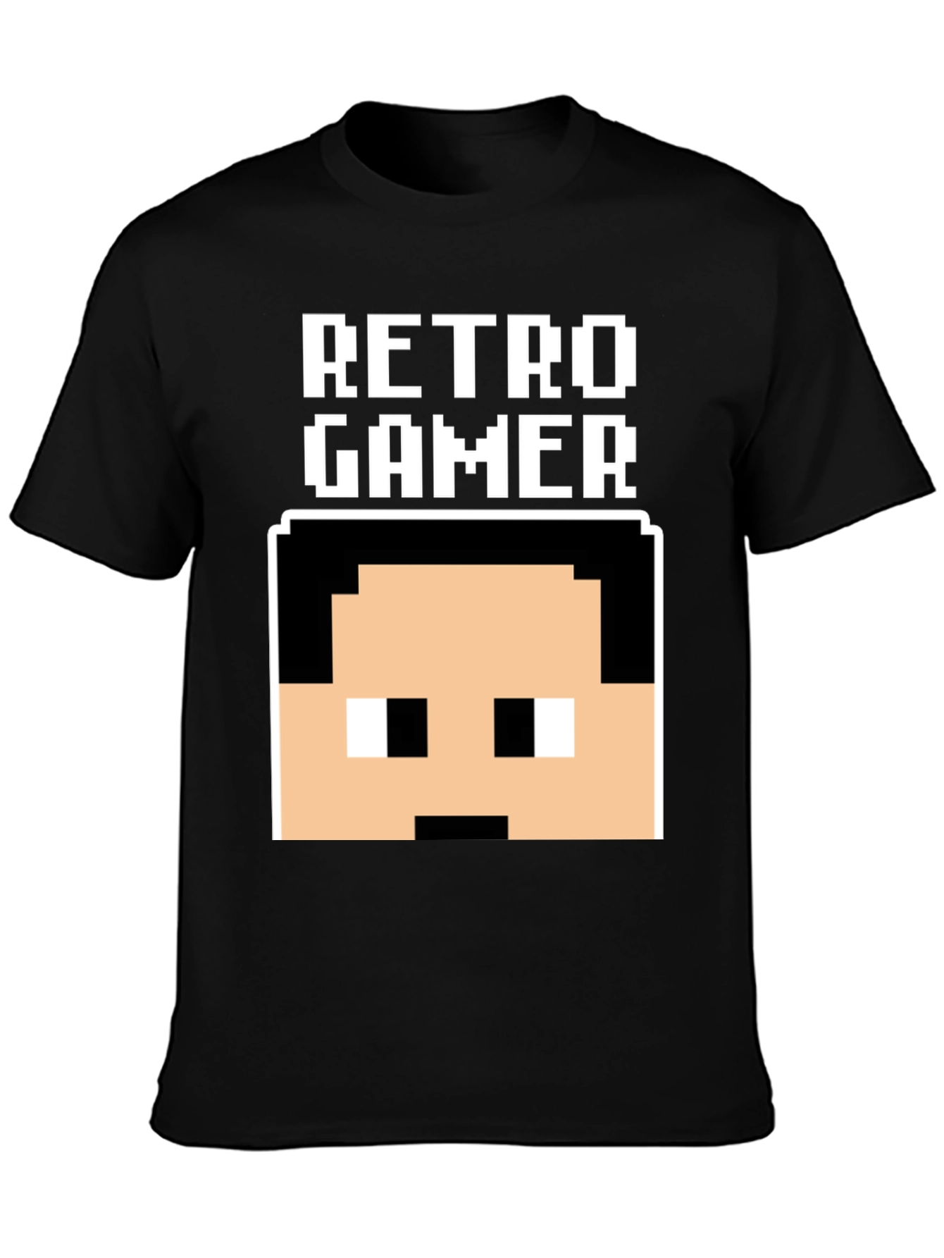 Retro Gamer Pixel Art Black T-Shirt
