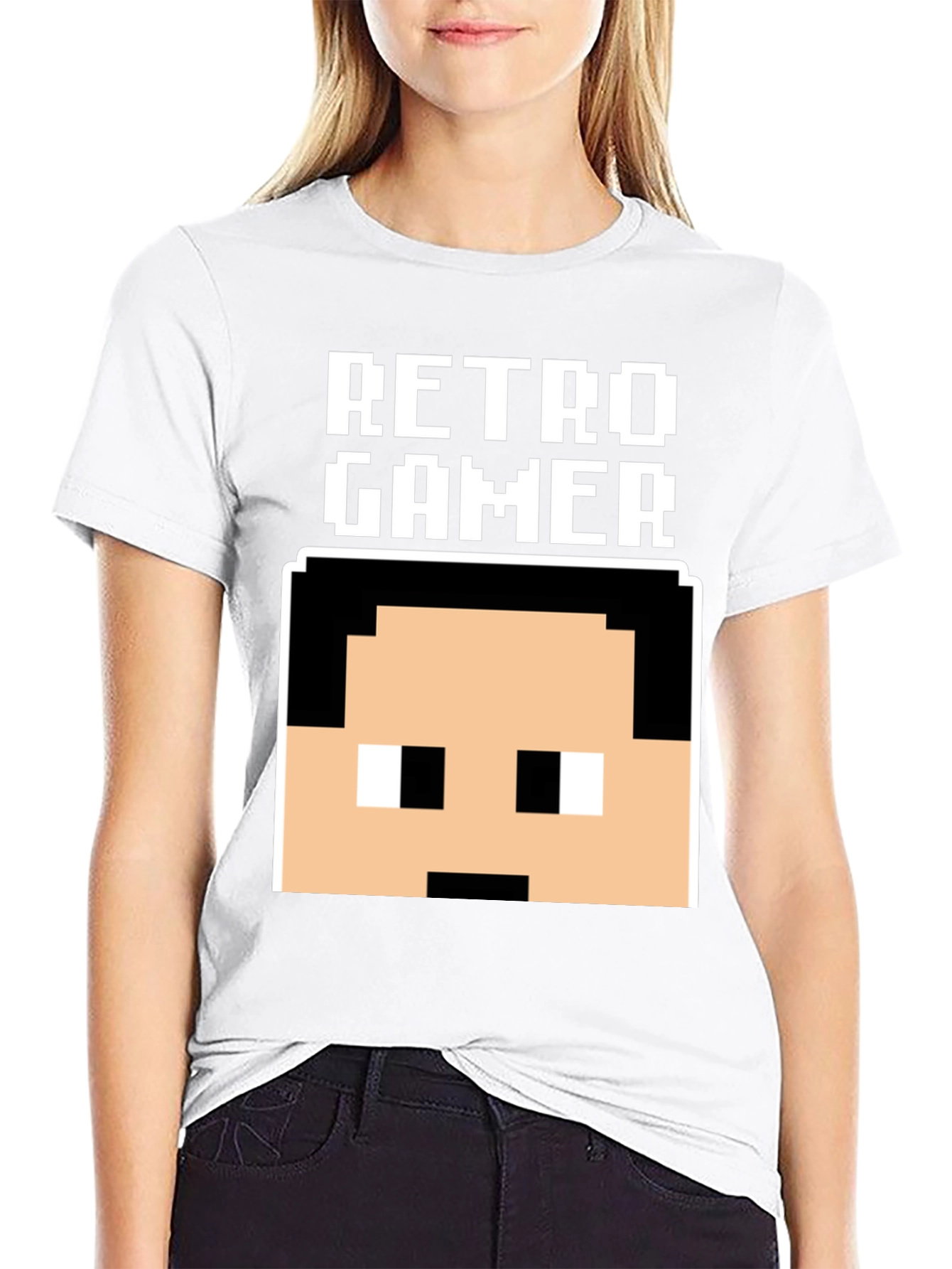 Retro Gamer Pixel Art Black T-Shirt