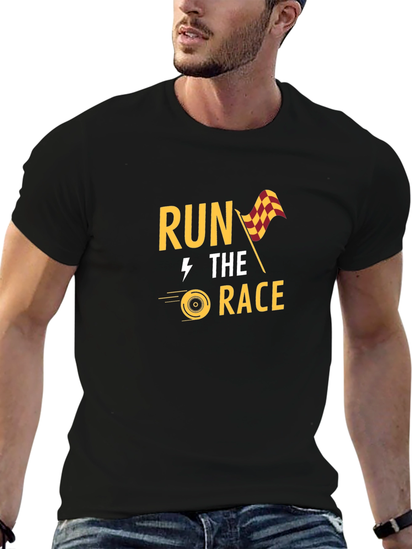 Run the Race Graphic Tee - Black