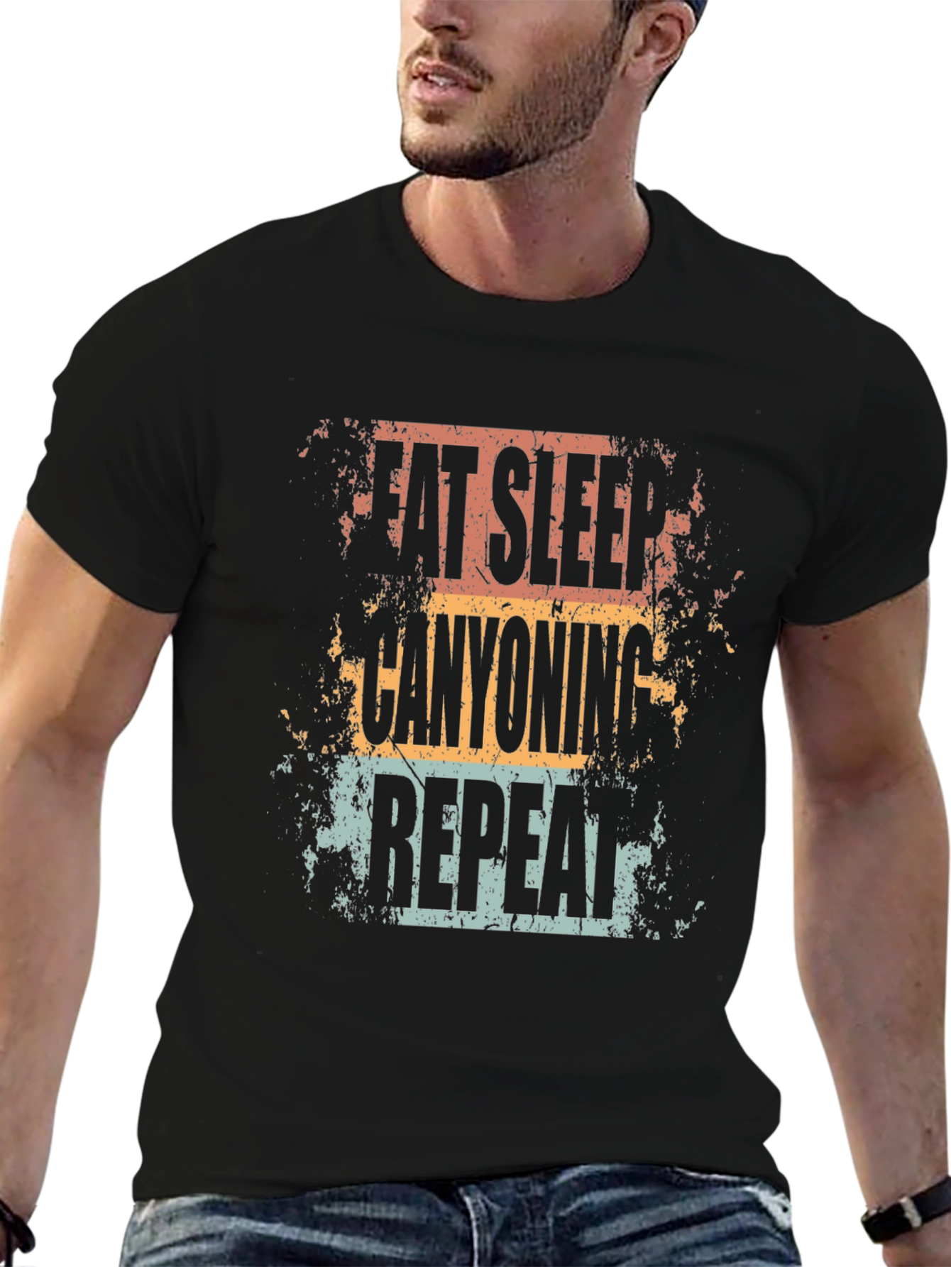 Eat Sleep Canyoning Repeat Black T-Shirt