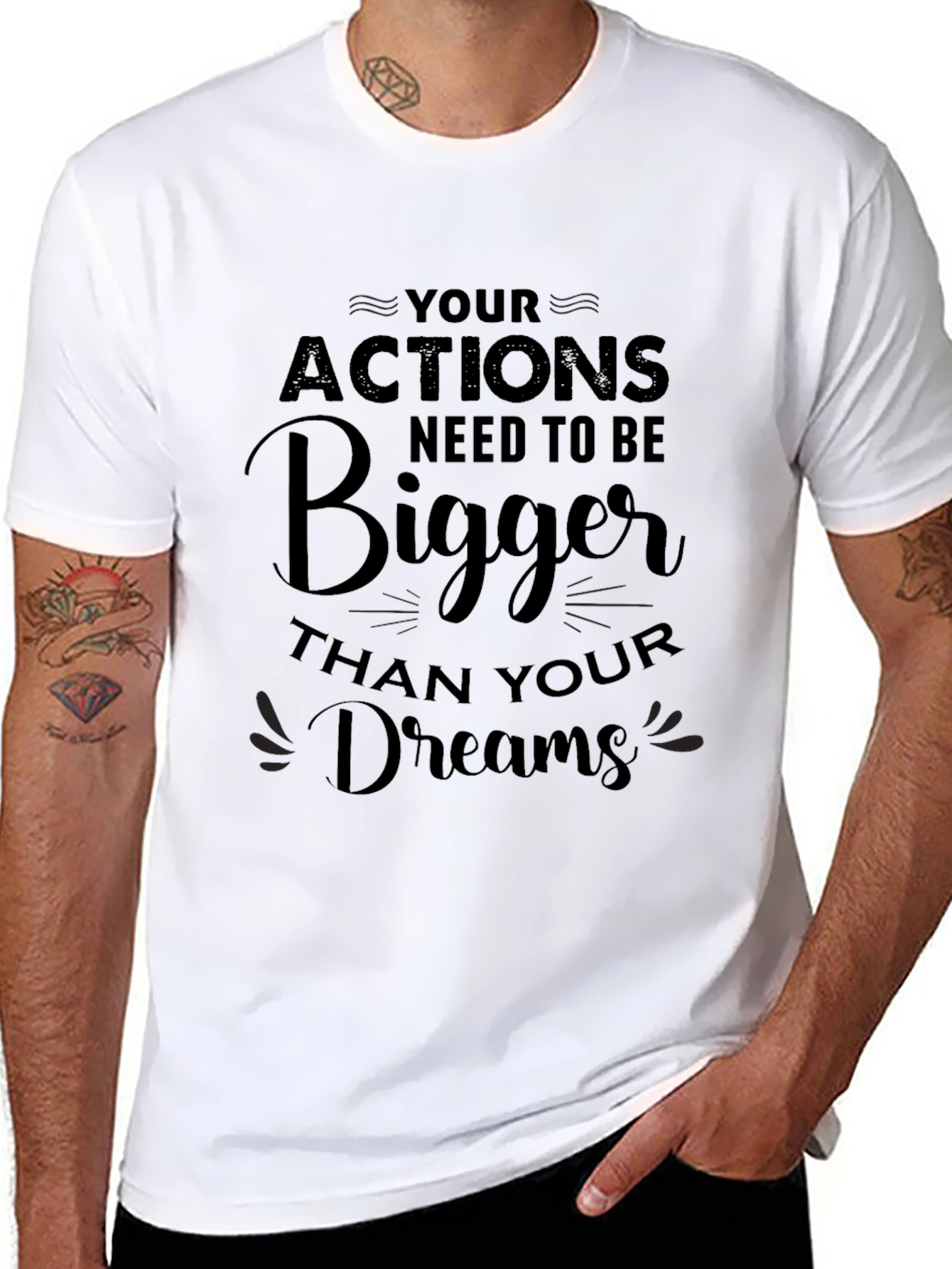 Motivational Bigger Dreams Black T-Shirt