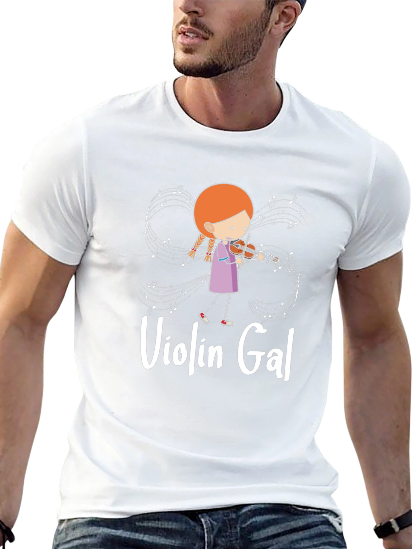 Violin Gal Black T-Shirt