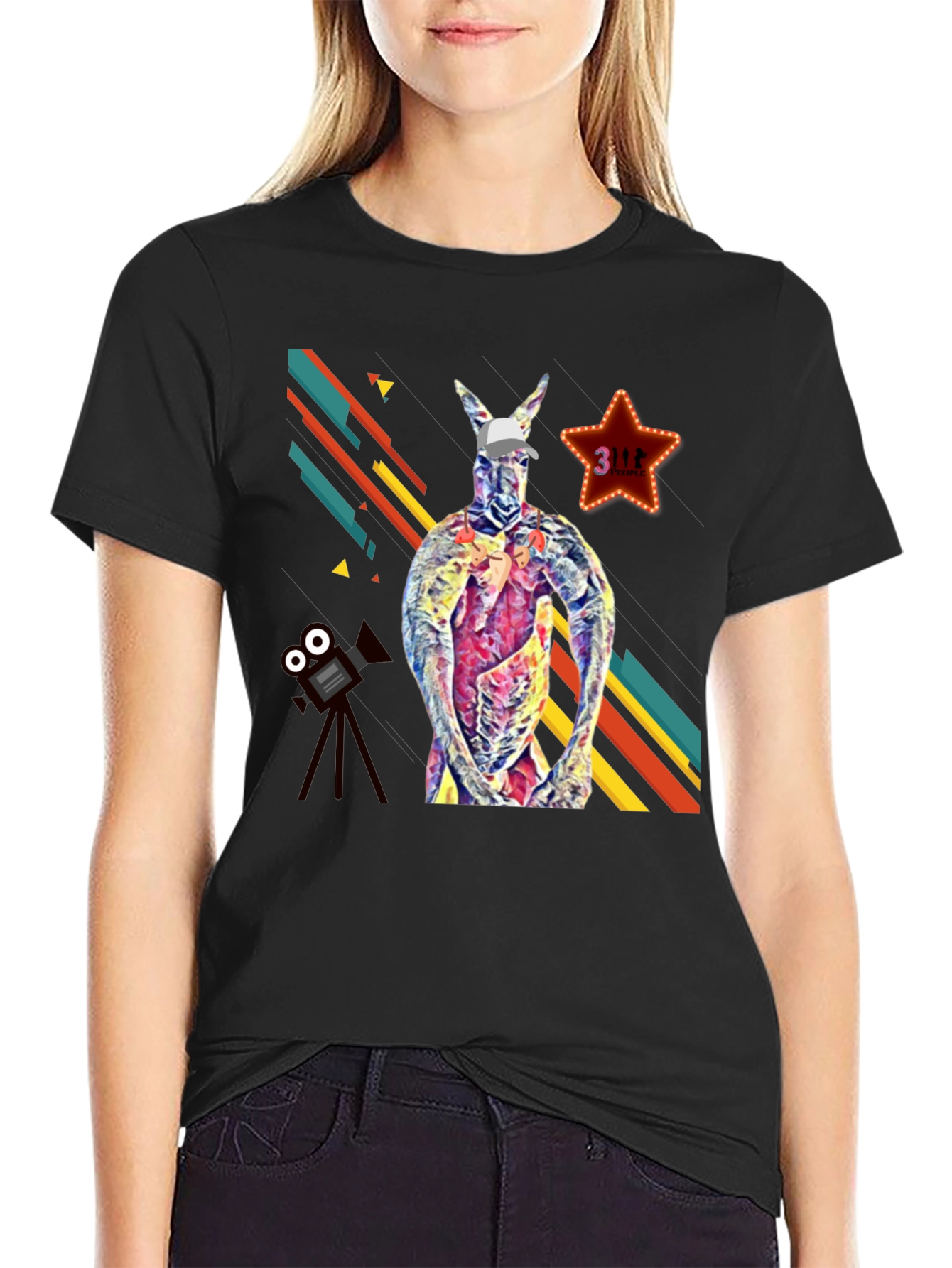 Kangaroo Star Mens Graphic T-Shirt