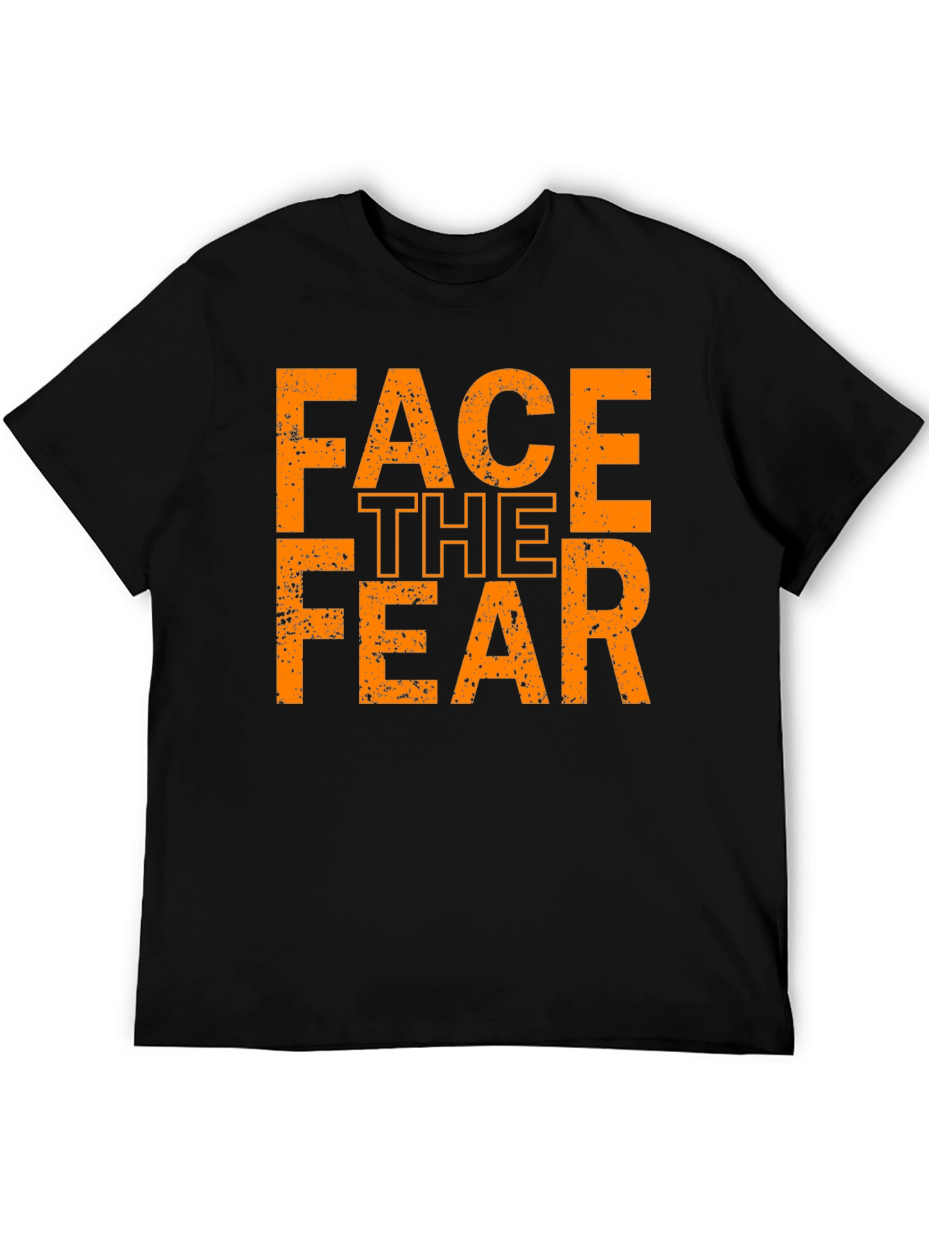 Face The Fear Graphic Tee - Black Cotton T-Shirt