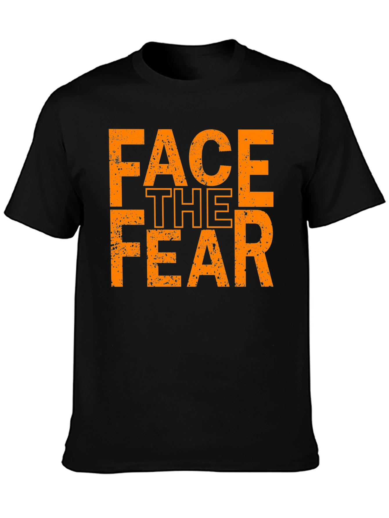 Face The Fear Graphic Tee - Black Cotton T-Shirt