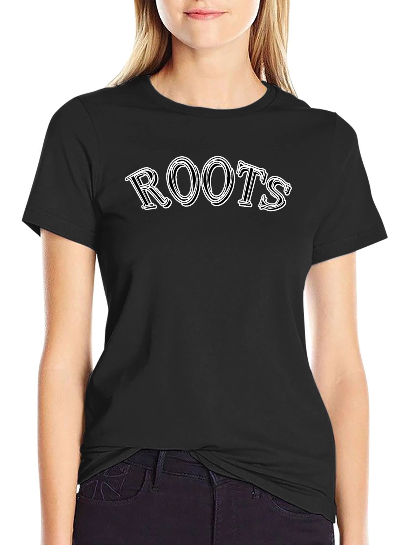 Roots Graphic Print Black T-Shirt