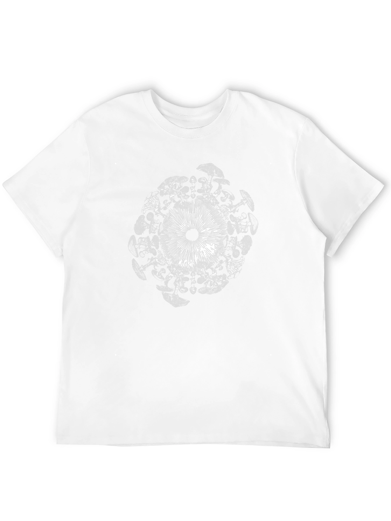 Mushroom Circle Graphic Black T-Shirt