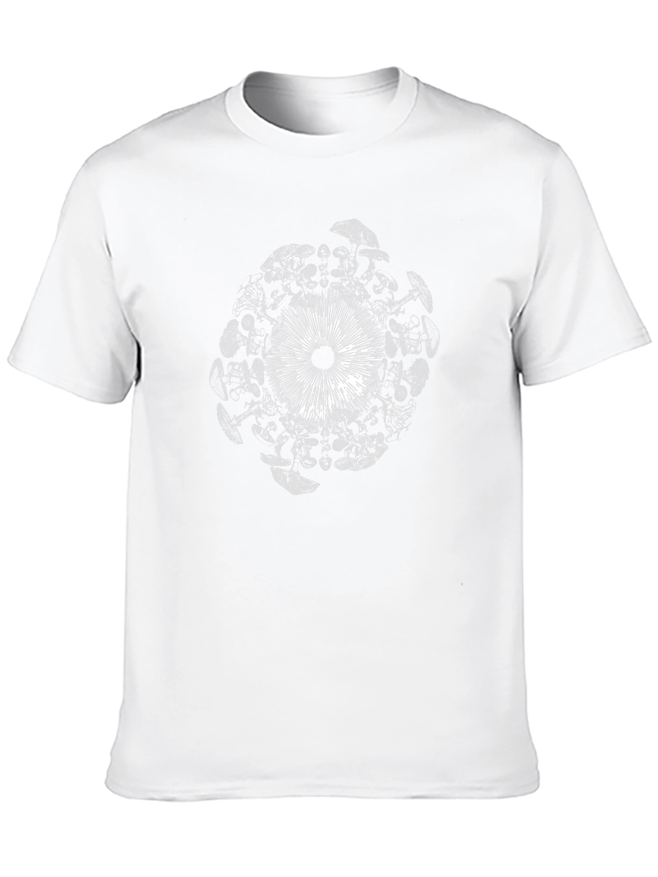 Mushroom Circle Graphic Black T-Shirt