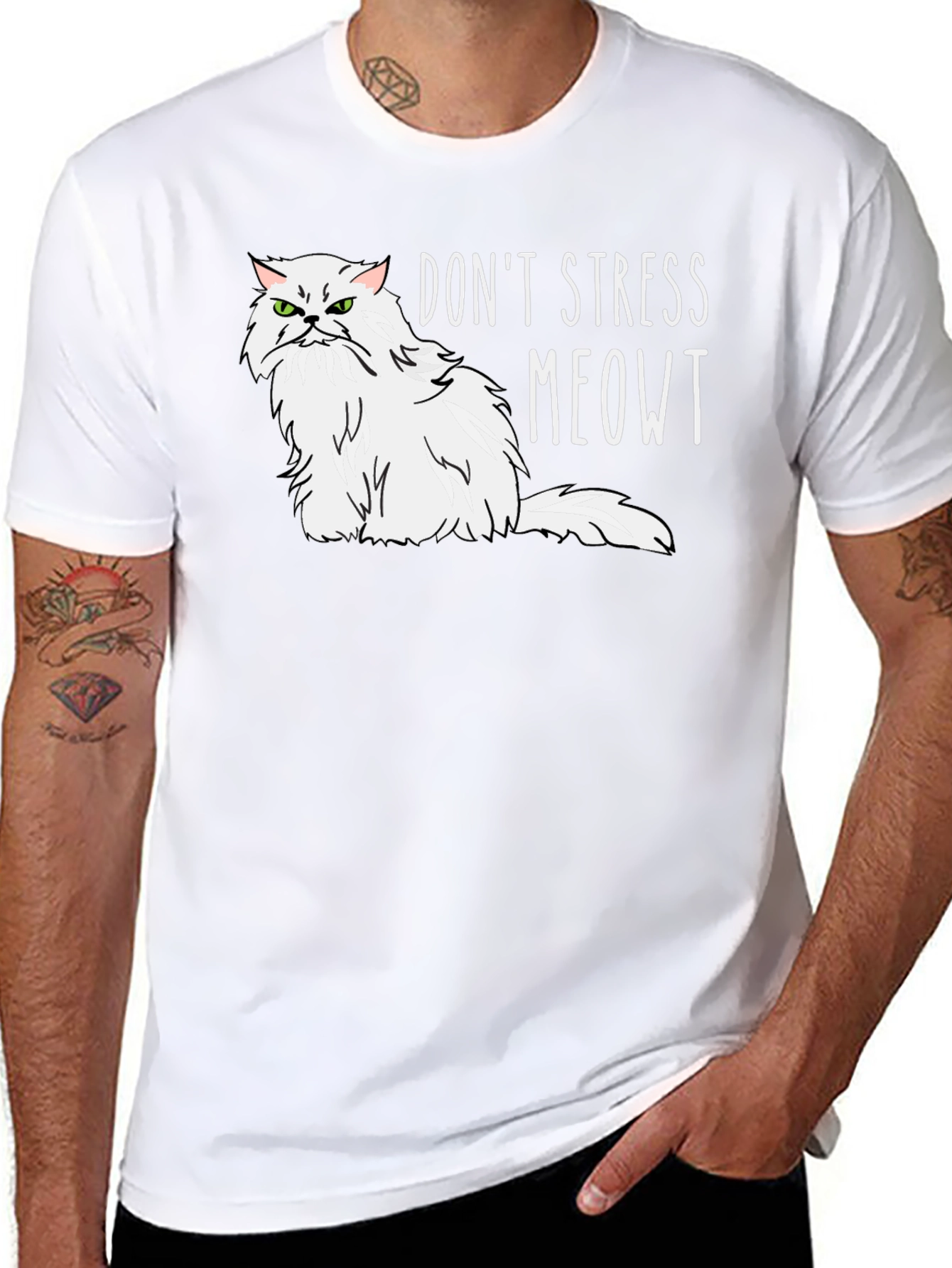 Dont Stress Meowt Cat Graphic T-Shirt