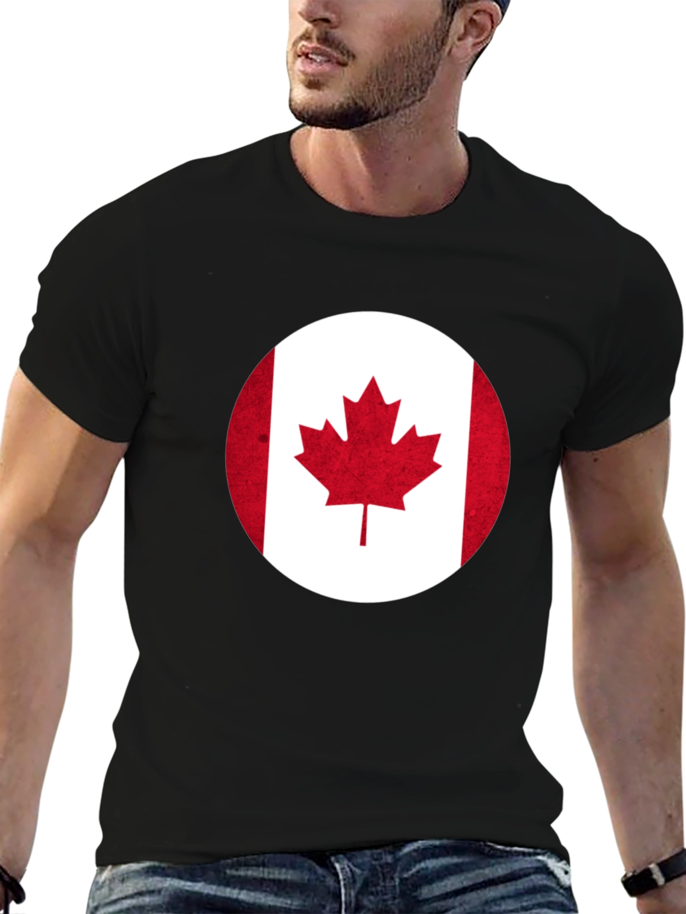 Canada Flag T-Shirt -  Round Graphic Tee