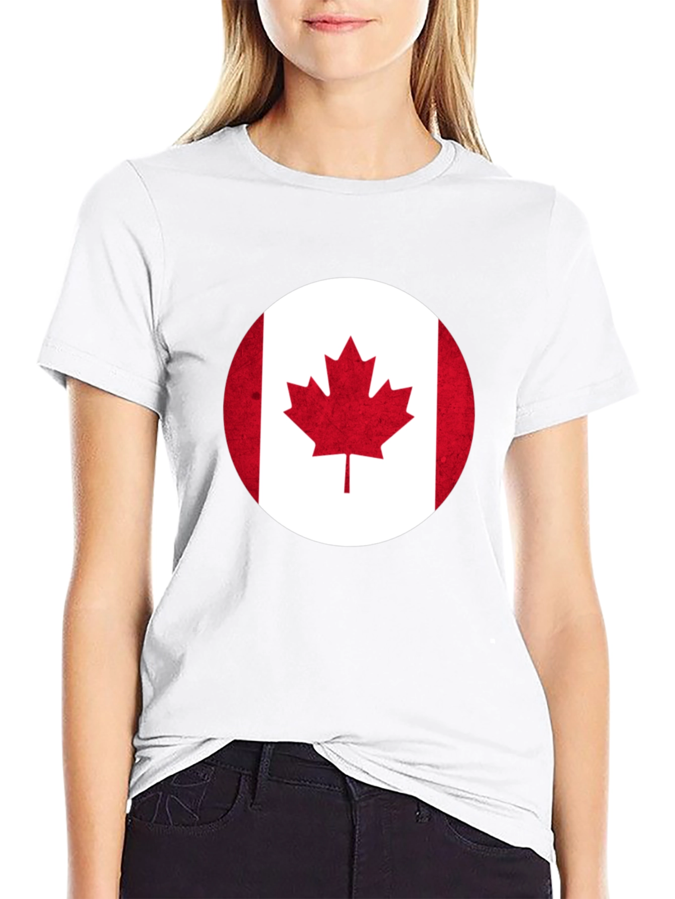 Canada Flag T-Shirt -  Round Graphic Tee