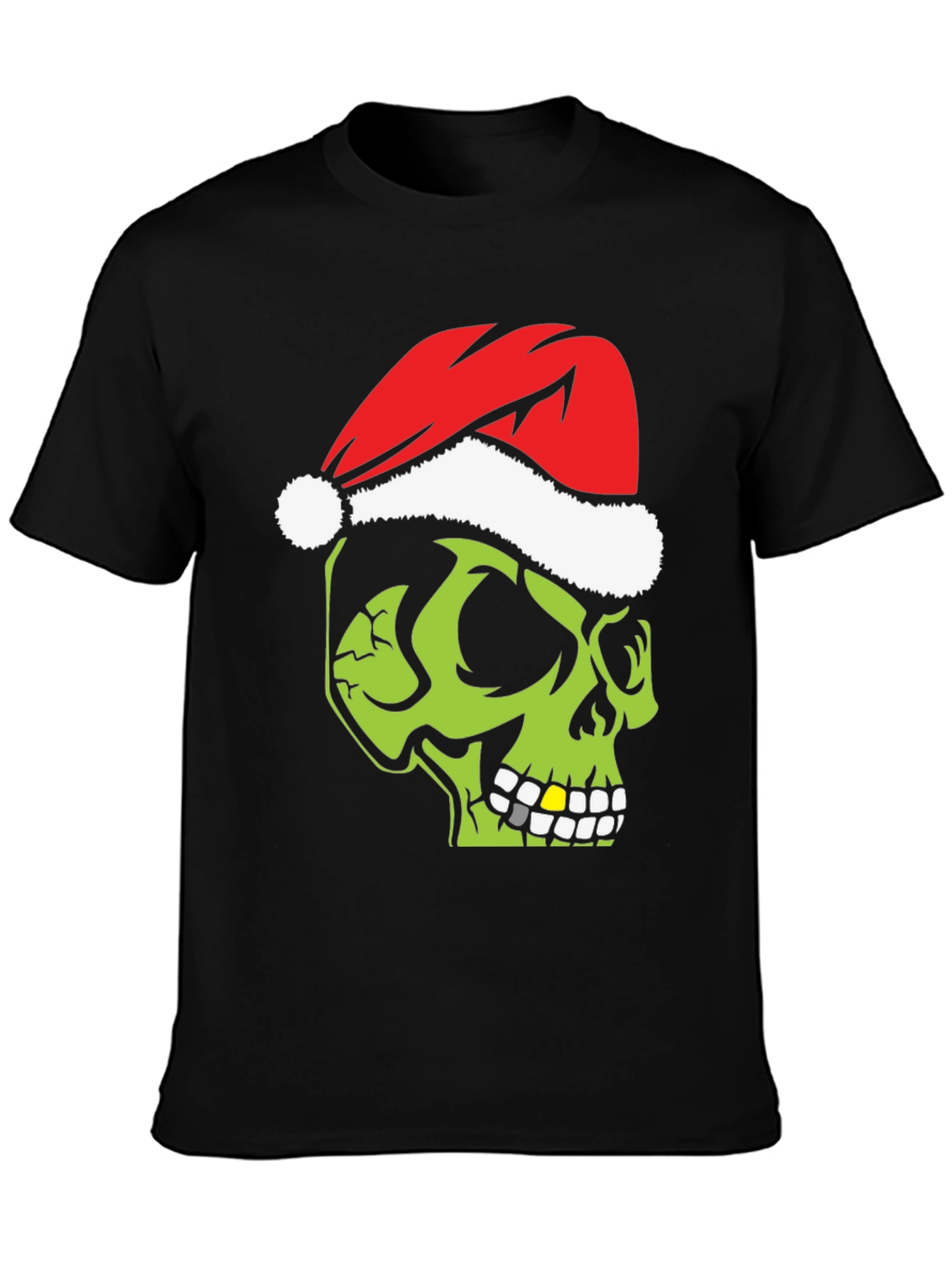 Grinch Skull Christmas T-Shirt - Holiday Humor