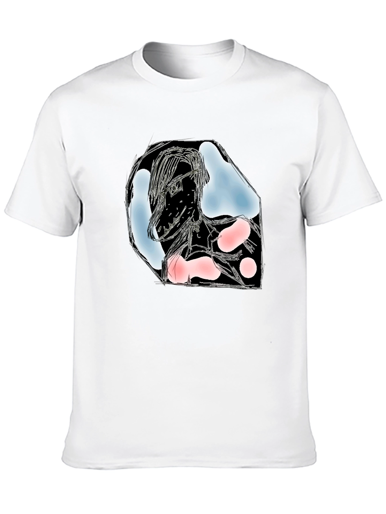 Abstract Sketch Graphic Black T-Shirt