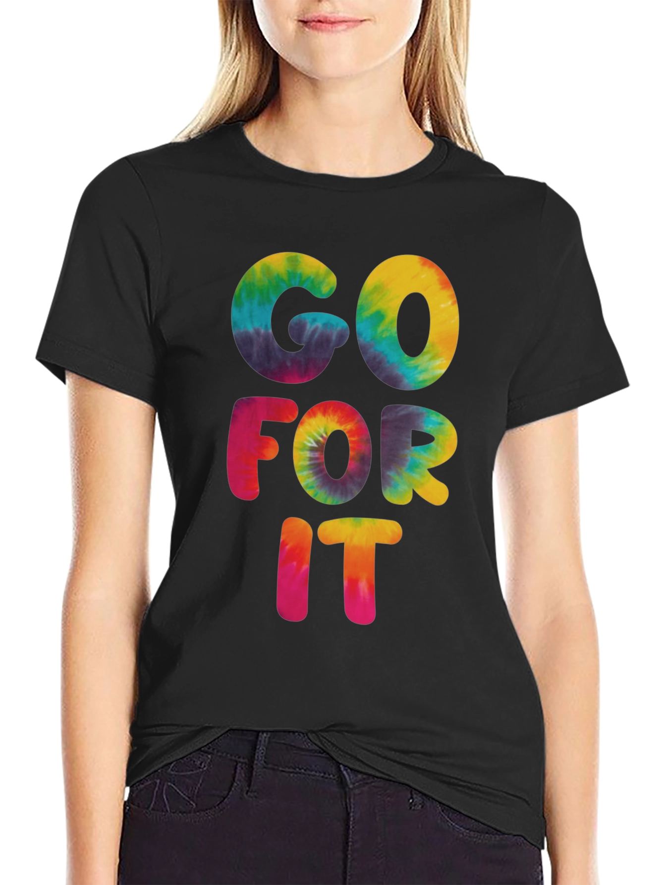 Go For It Tie-Dye Graphic T-Shirt