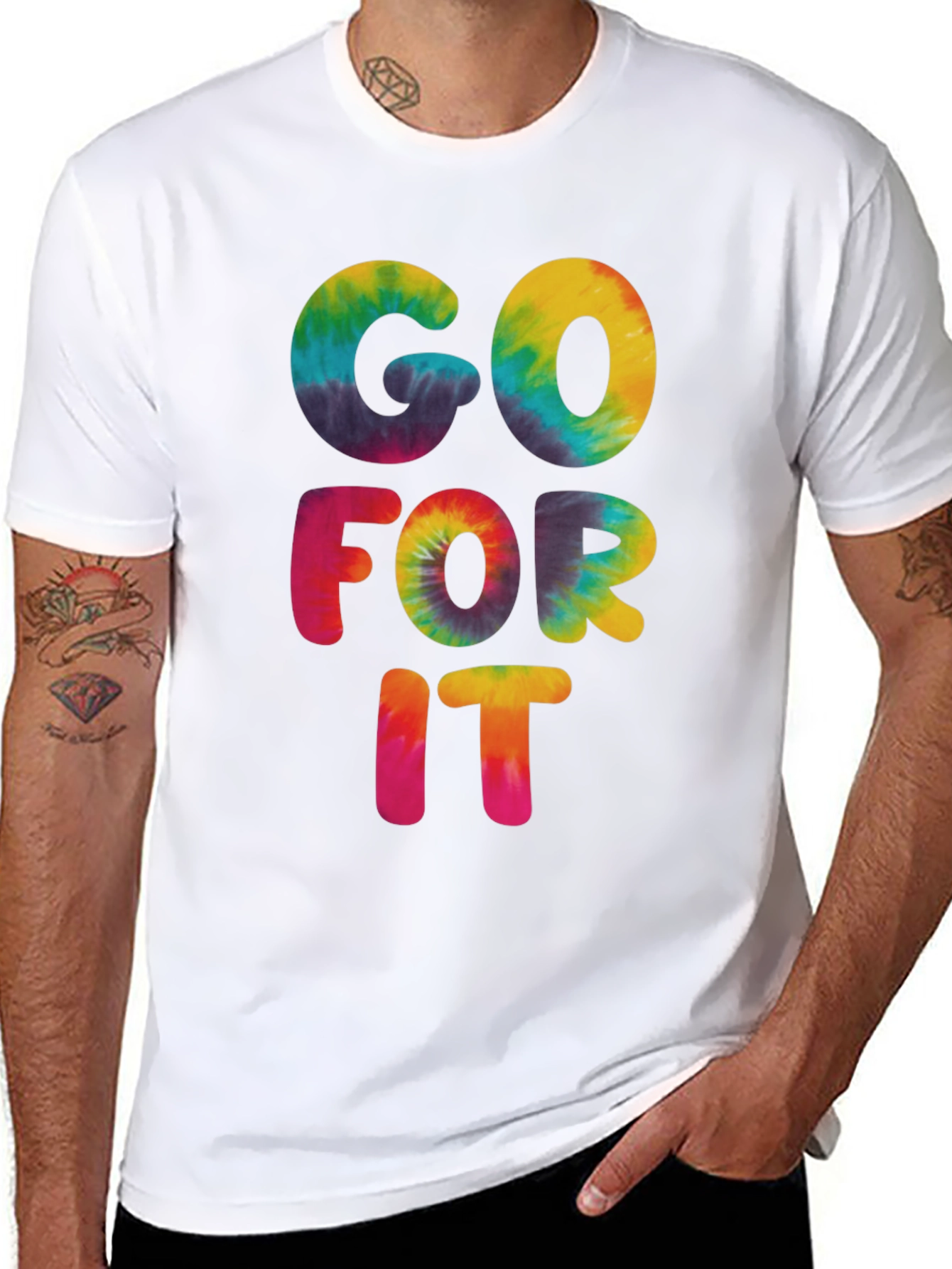 Go For It Tie-Dye Graphic T-Shirt