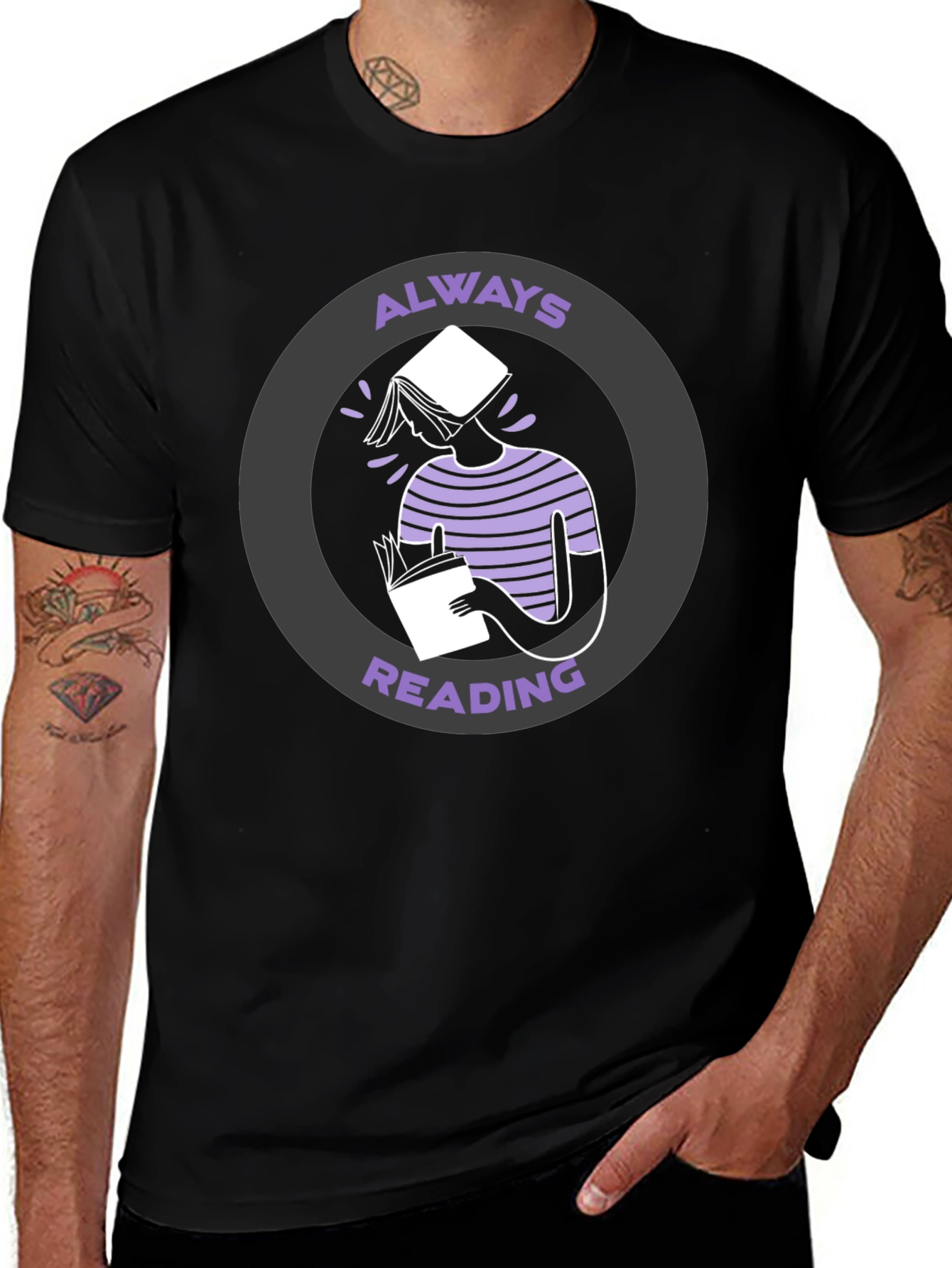 Always Reading Graphic Tee - Book Lovers T-Shirt