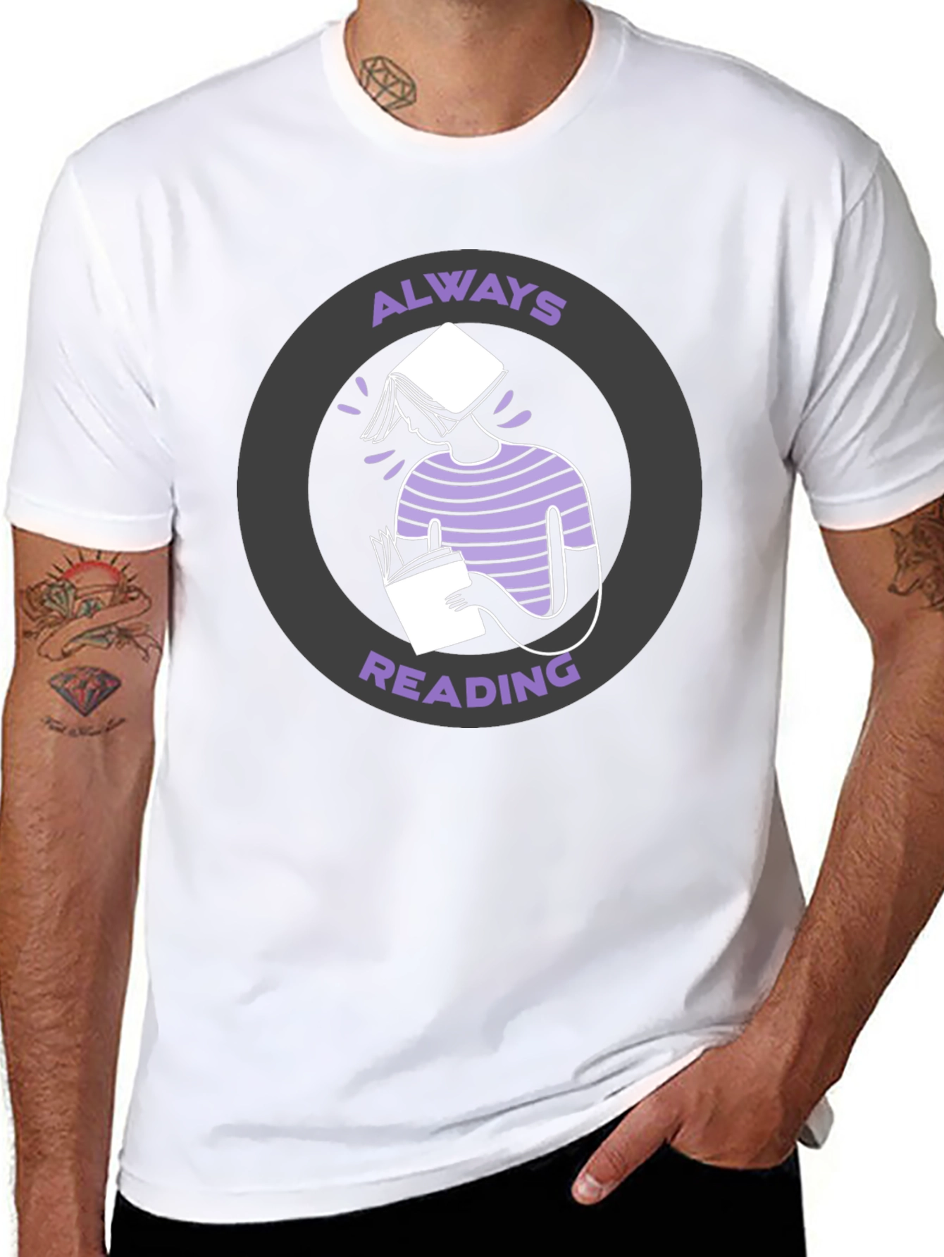 Always Reading Graphic Tee - Book Lovers T-Shirt