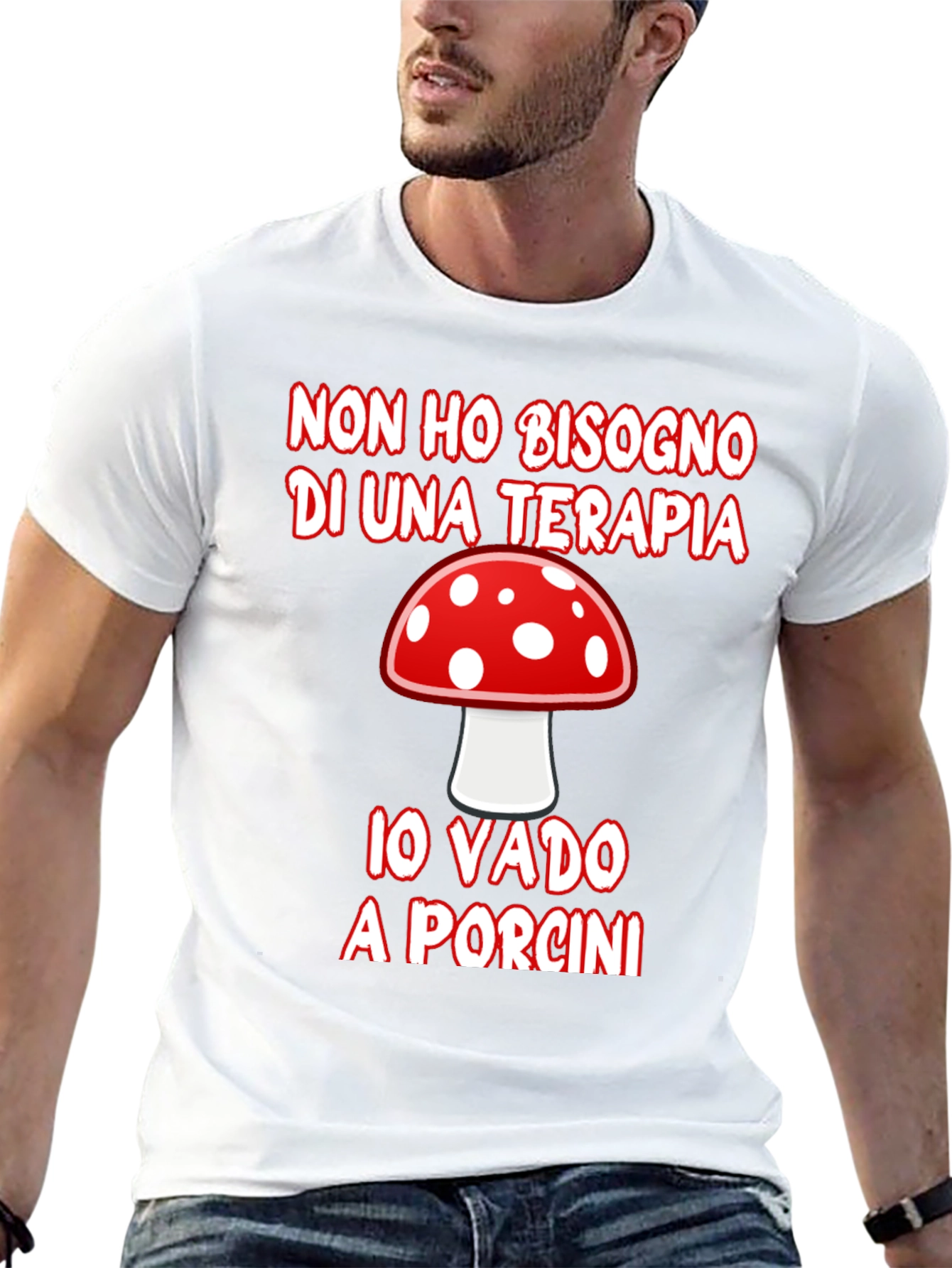 Mushroom Hunting Therapy Graphic T-Shirt