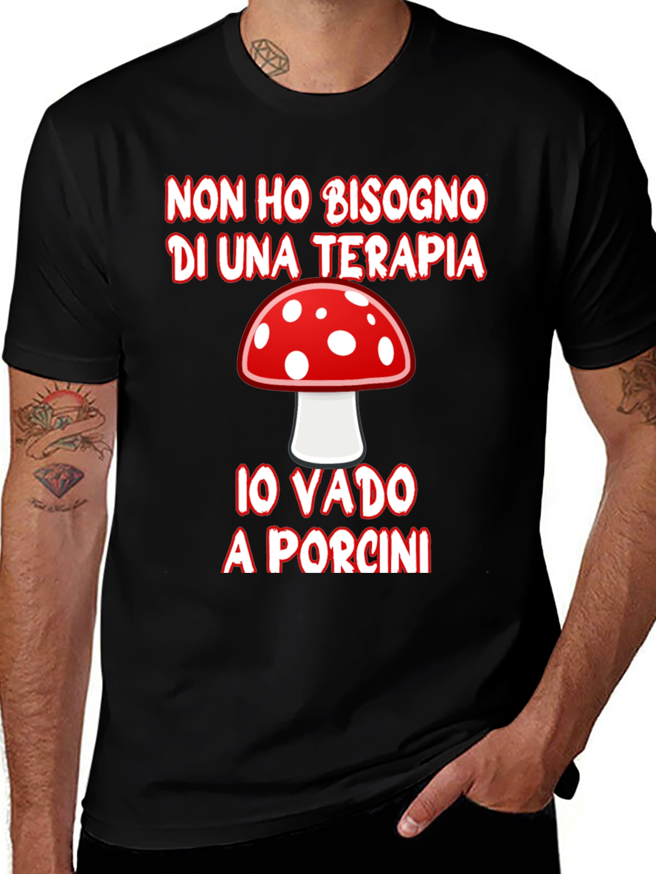 Mushroom Hunting Therapy Graphic T-Shirt