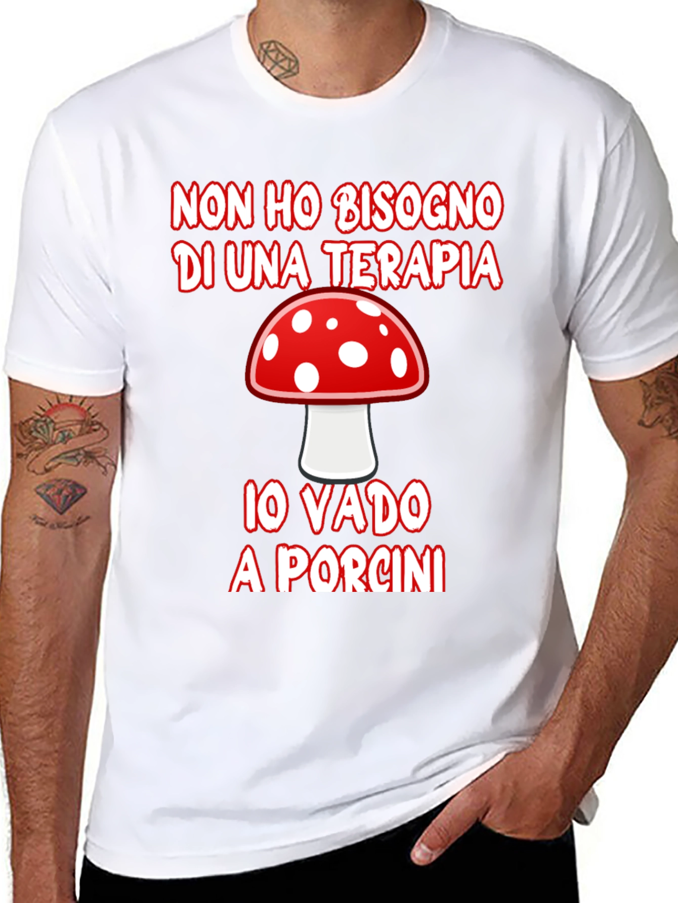 Mushroom Hunting Therapy Graphic T-Shirt
