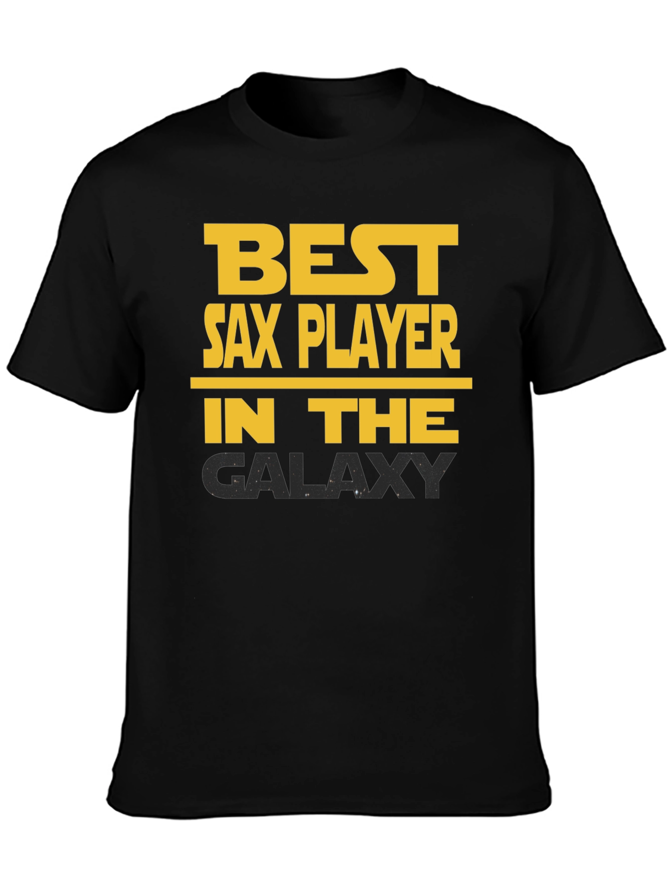 Best Sax Player Galaxy T-Shirt - Black Cotton Tee