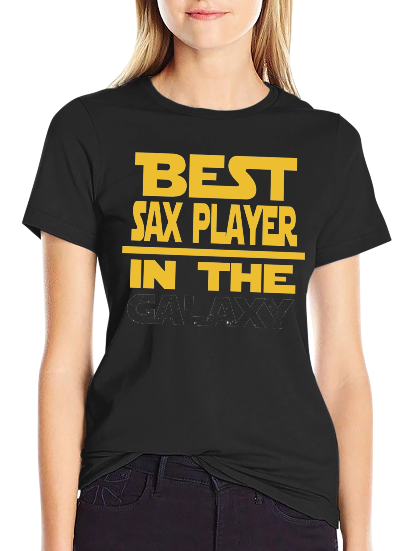 Best Sax Player Galaxy T-Shirt - Black Cotton Tee