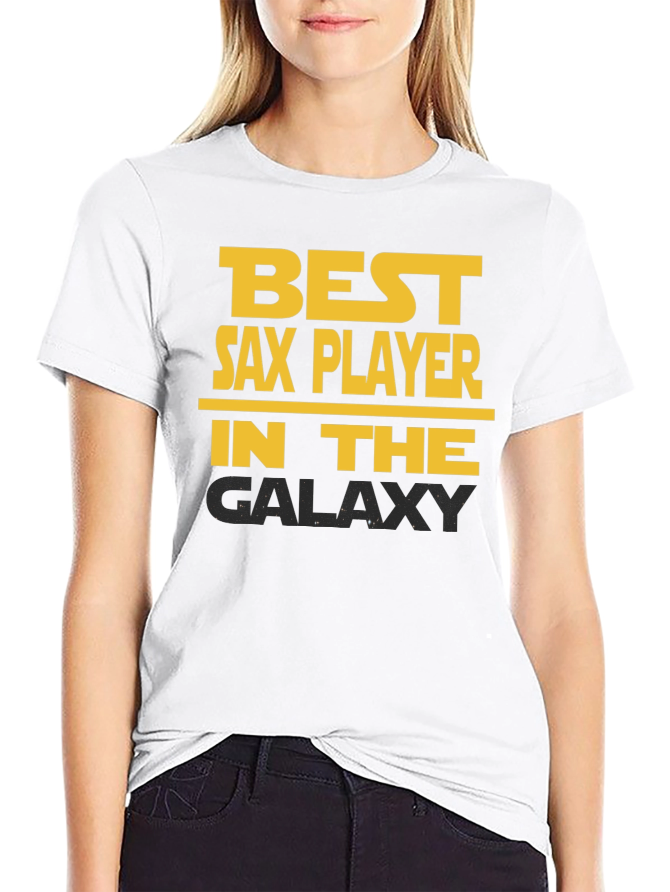 Best Sax Player Galaxy T-Shirt - Black Cotton Tee