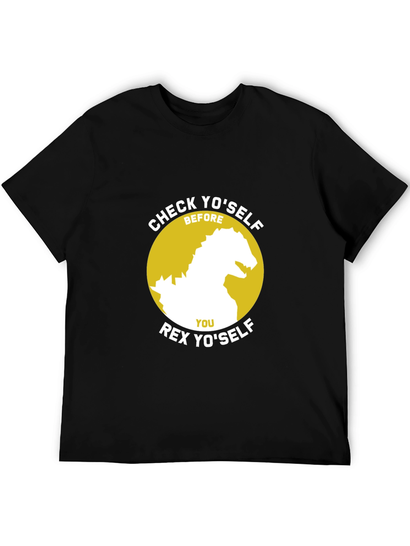Check Yoself Rex Yoself Black T-Shirt